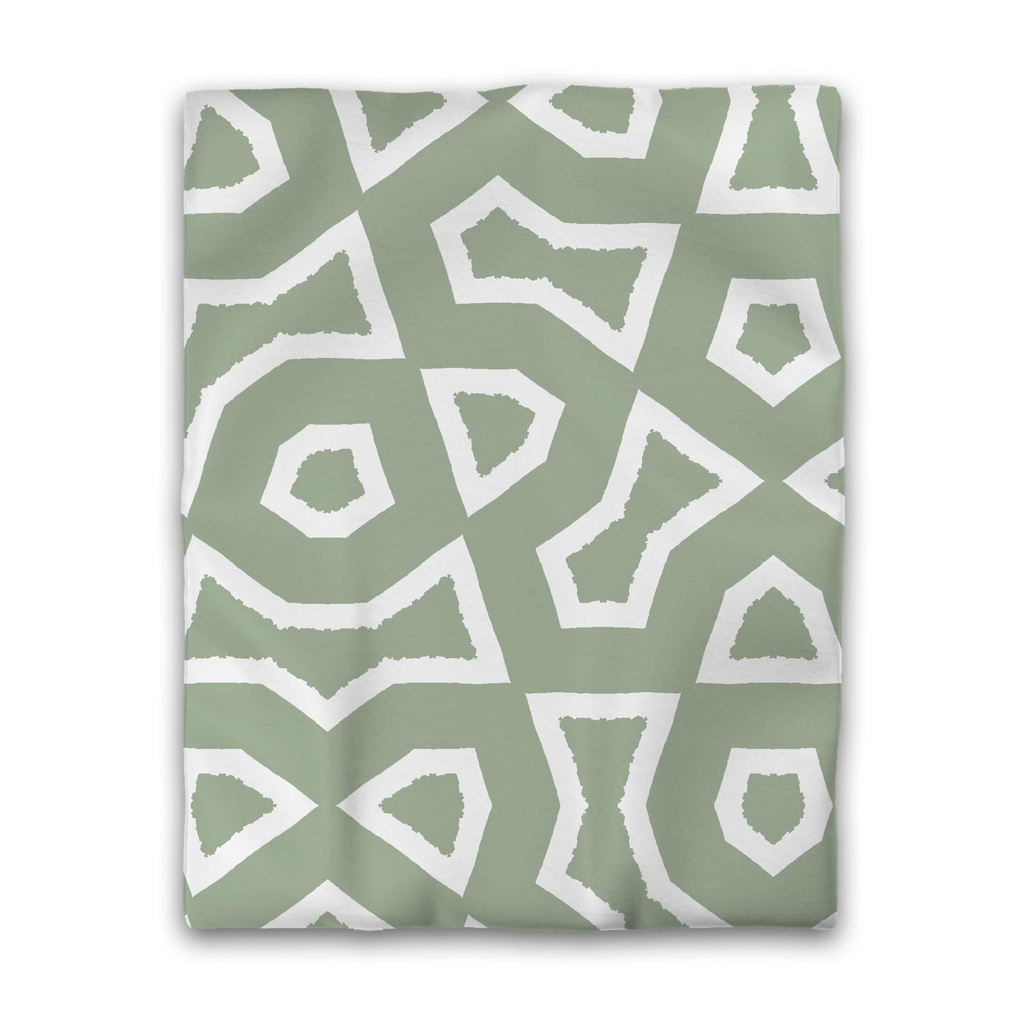 Green Microfiber Duvet Cover, Bold White Graphic, Twin (width x length) 68 x 88 inches / 173 x 224 cm