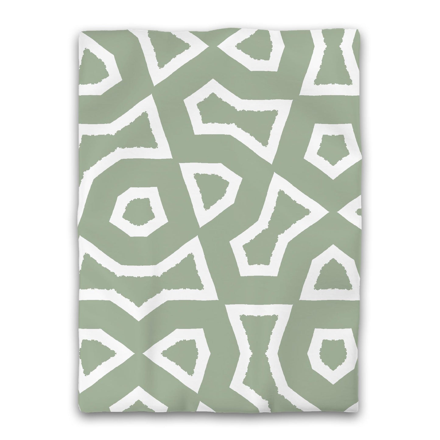 Green Microfiber Duvet Cover, Bold White Graphic, Twin XL (width x length) 68 x 92 inches /  173 x 234 cm