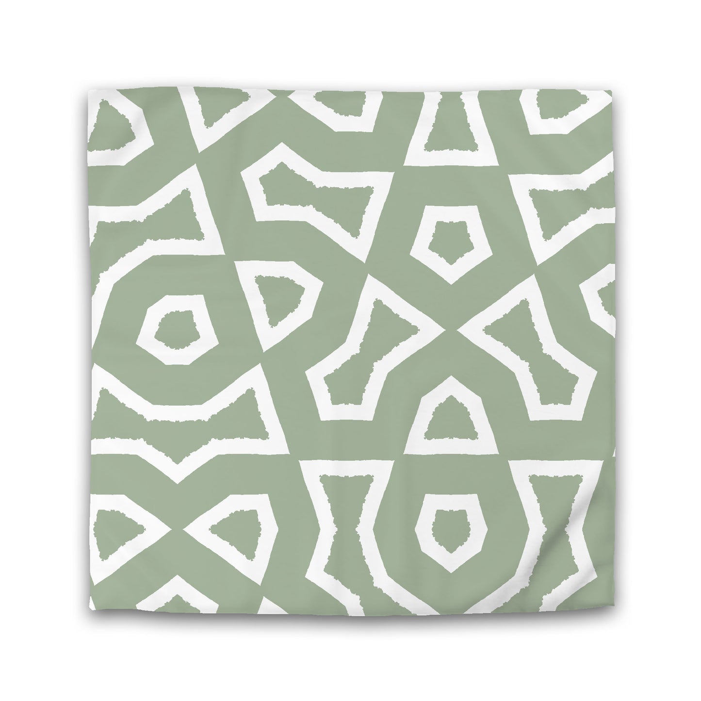 Green Microfiber Duvet Cover, Bold White Graphic, King (width x length) 104 x 88 inches / 264 x 224 cm