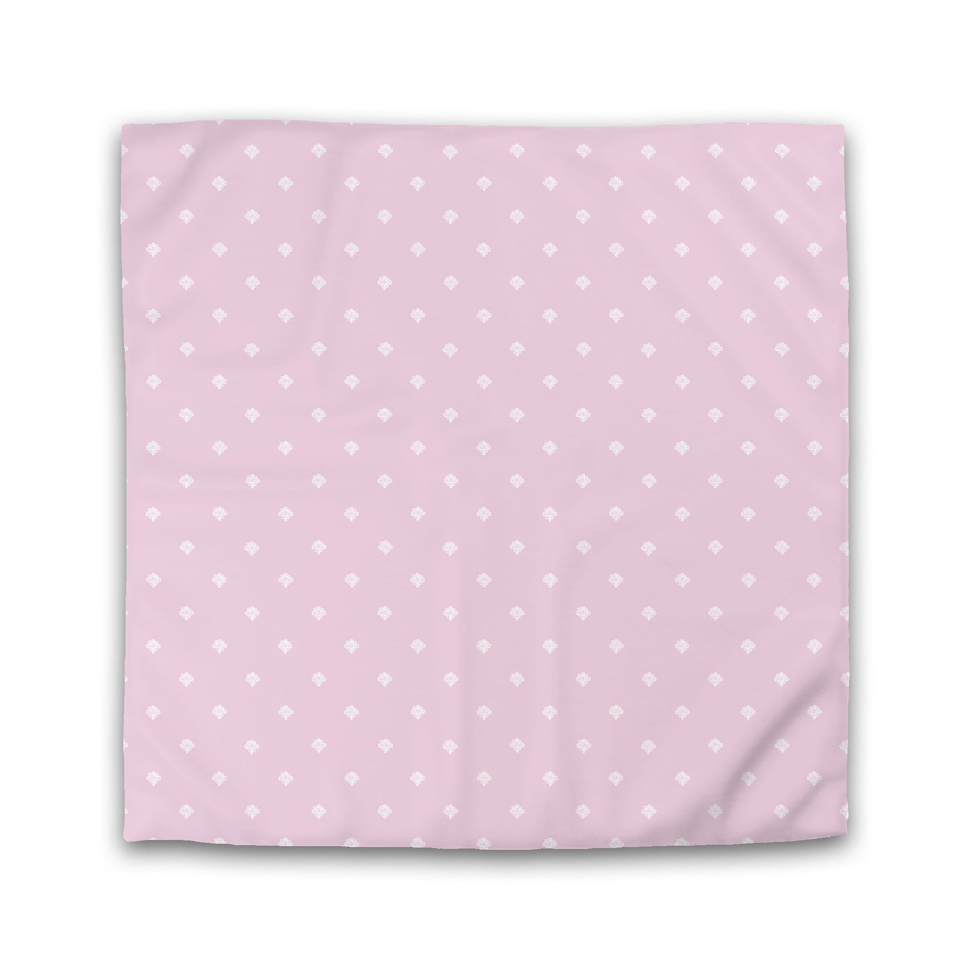 Pink Cotton Sateen Duvet Cover, Off-white Hand-painted Swizzle Motif Print, King (width x length) 106 x 92 inches / 269 x  234 cm