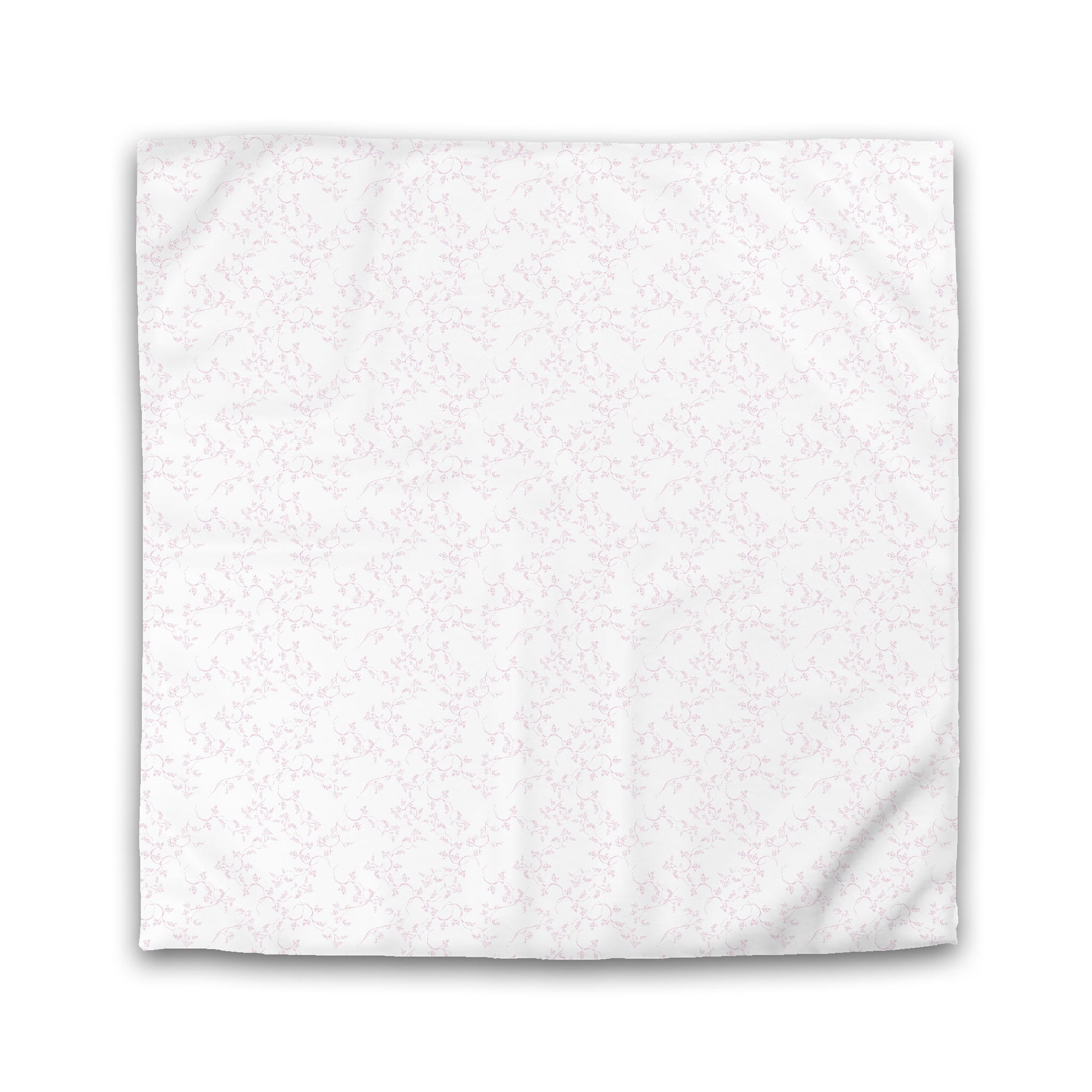 White Microfiber Duvet Cover, Pink Hand-painted Vine Print, King (width x length) 104 x 88 inches / 264 x 224 cm