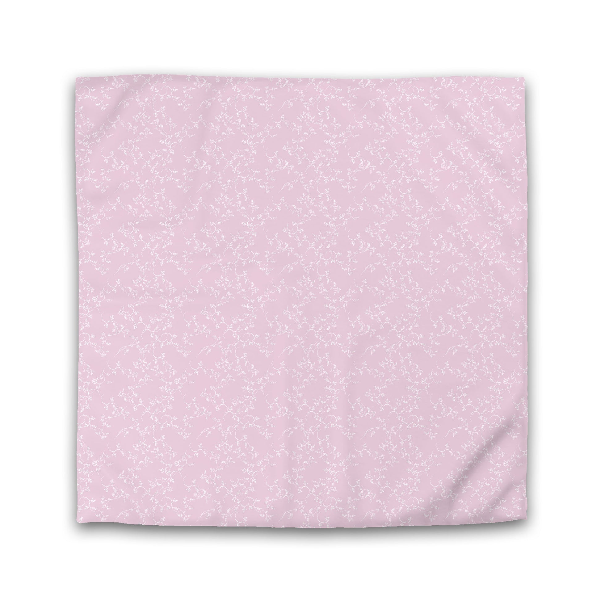 Pink Cotton Sateen Duvet Cover, Off-white Hand-painted Vine Print, King (width x length) 106 x 92 inches / 269 x  234 cm