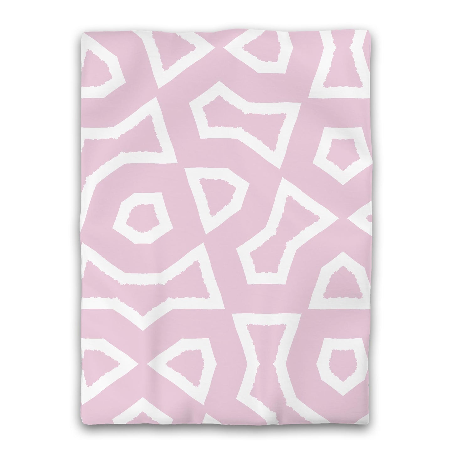 Pink Microfiber Duvet Cover, Bold White Graphic, Twin XL (width x length) 68 x 92 inches /  173 x 234 cm