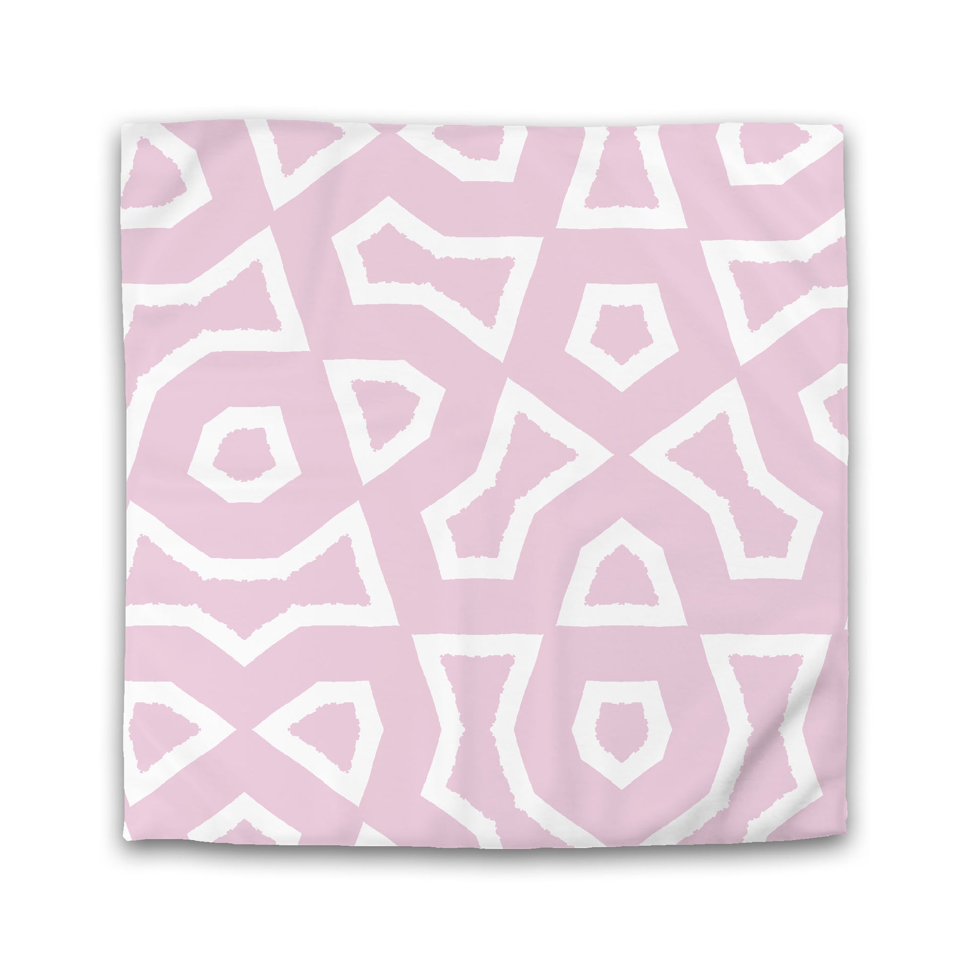 Pink Microfiber Duvet Cover, Bold White Graphic, King (width x length) 104 x 88 inches / 264 x 224 cm