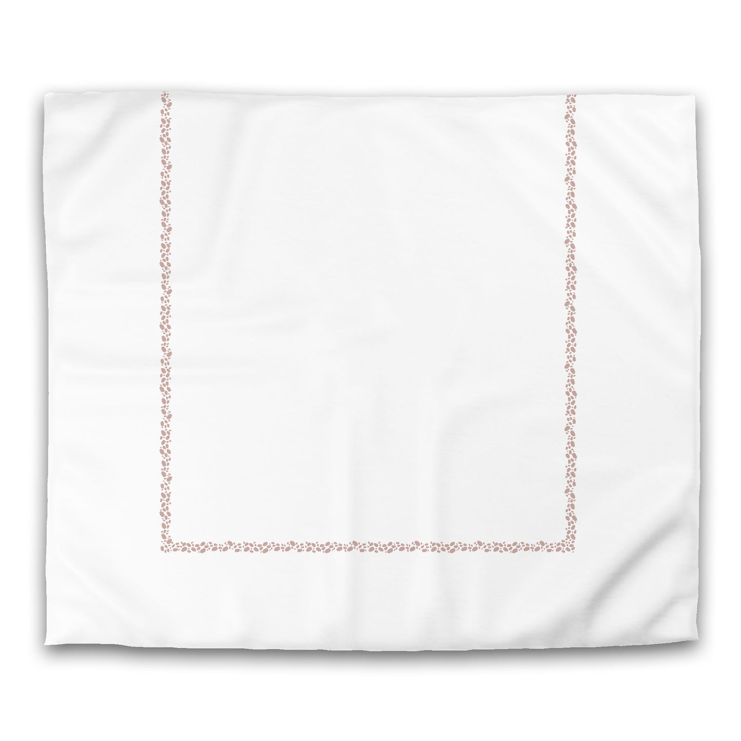 White Microfiber Duvet Cover, Salmon Hand-painted Dab Motif Print, Classic Border | MFDU-1139-091