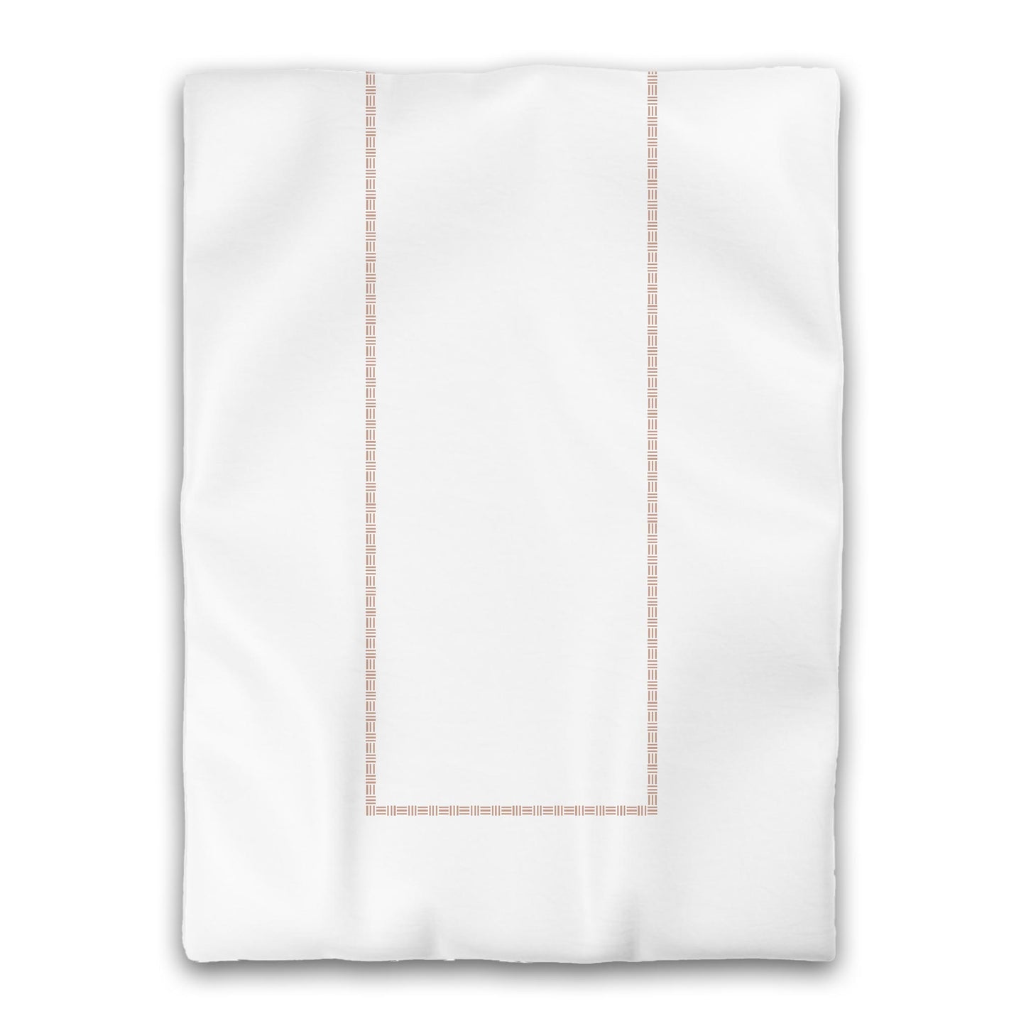 White Microfiber Duvet Cover, Salmon Single Weave Motif Print, Classic Border, Twin XL (width x length) 68 x 92 inches /  173 x 234 cm