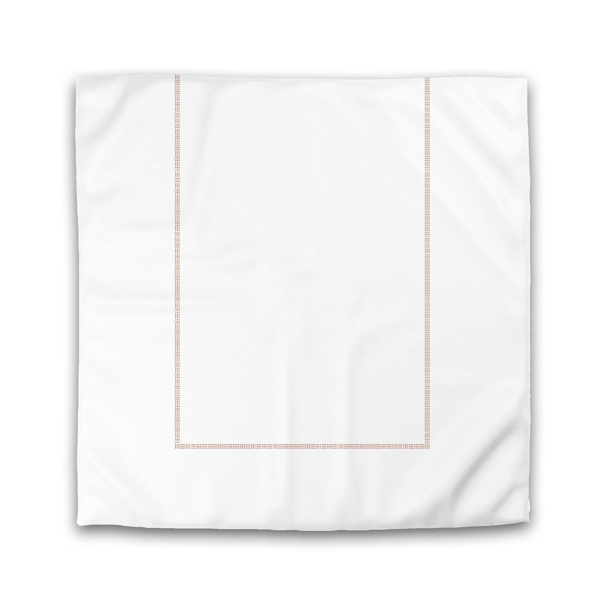 White Microfiber Duvet Cover, Salmon Single Weave Motif Print, Classic Border, King (width x length) 104 x 88 inches / 264 x 224 cm