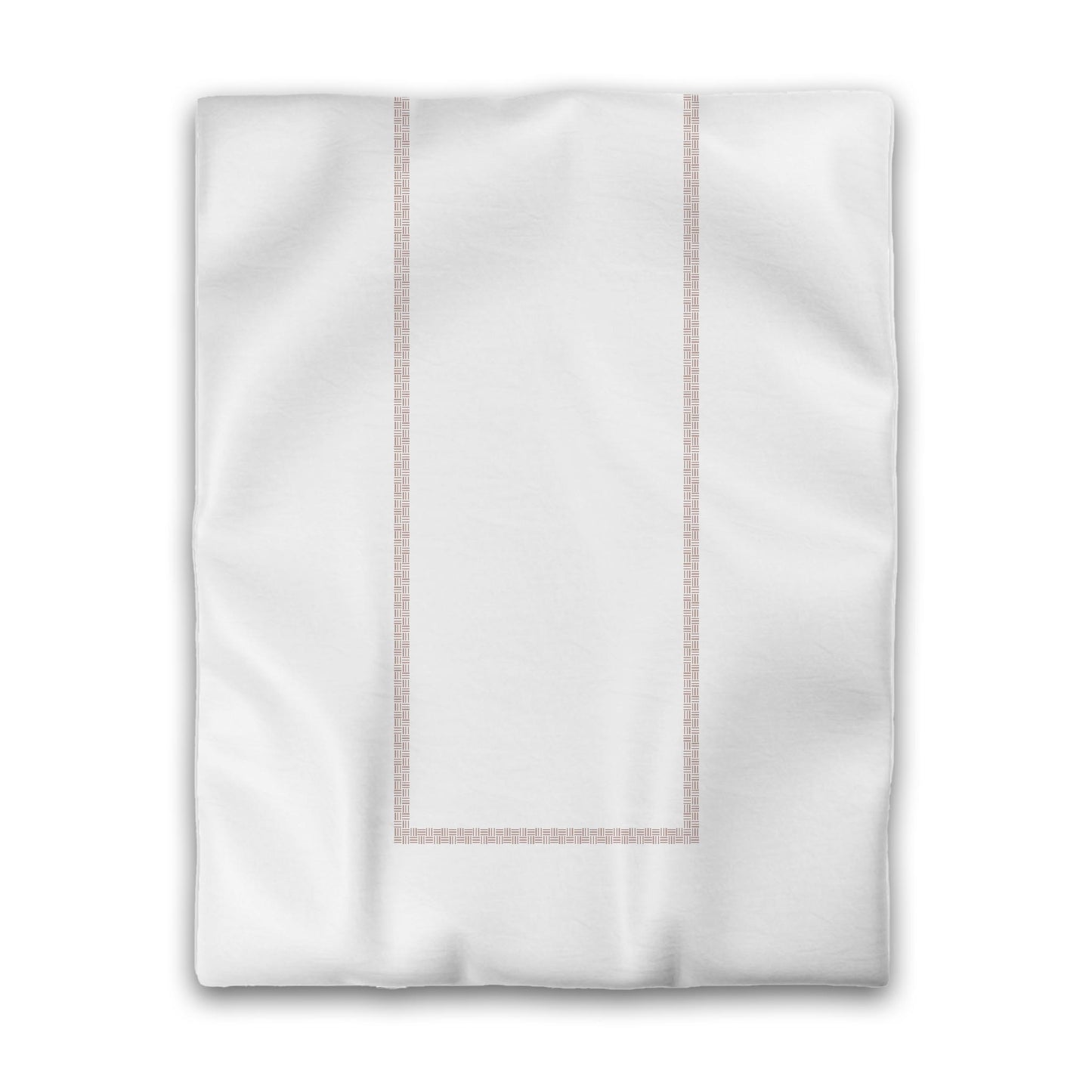 White Microfiber Duvet Cover, Salmon Double Weave Motif Print, Classic Border, Twin (width x length) 68 x 88 inches / 173 x 224 cm