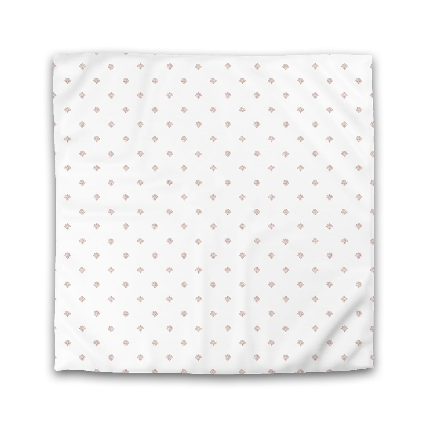 Off-white Cotton Sateen Duvet Cover, Salmon Hand-painted Swizzle Motif Print, King (width x length) 106 x 92 inches / 269 x  234 cm