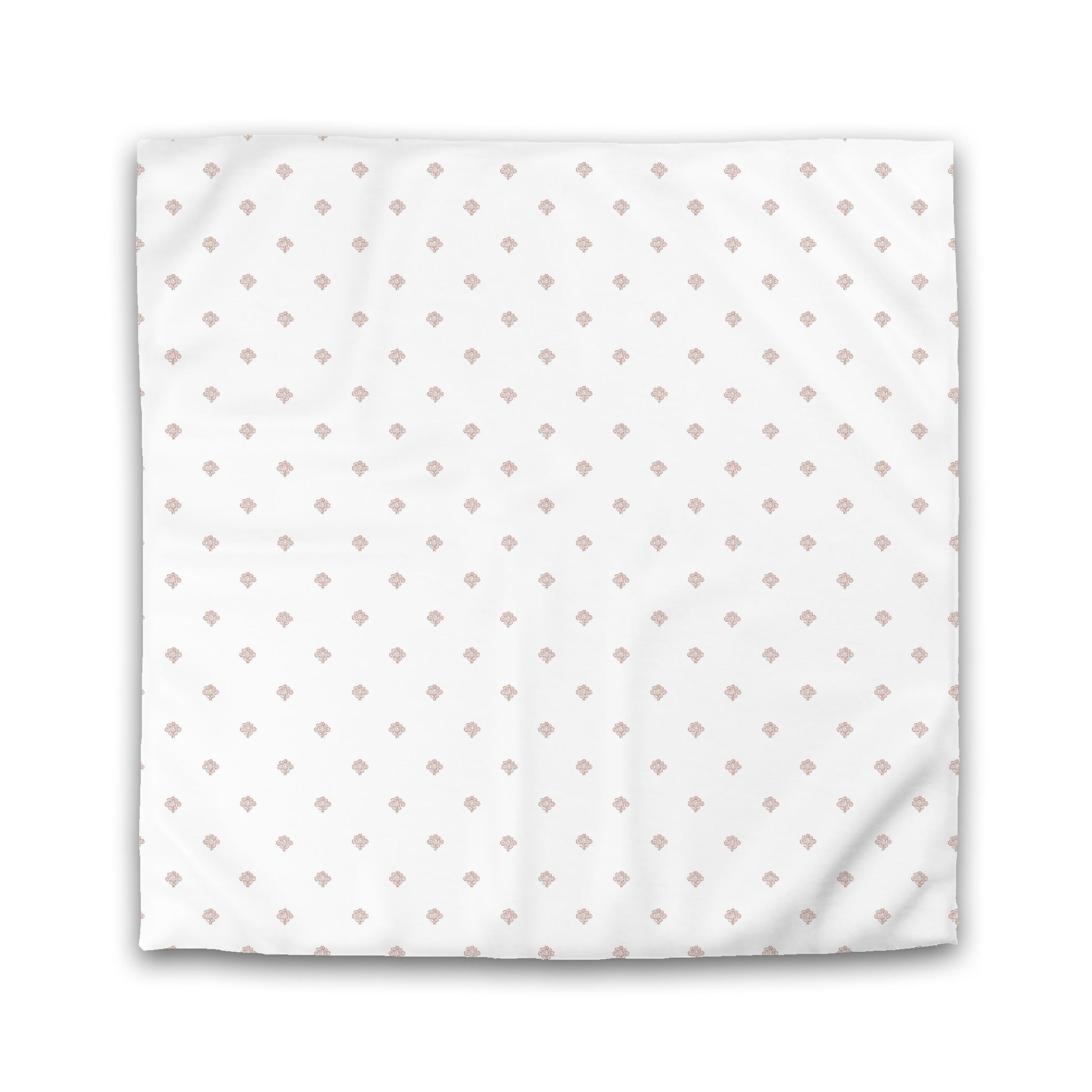 White Microfiber Duvet Cover, Salmon Hand-painted Swizzle Motif Print, King (width x length) 104 x 88 inches / 264 x 224 cm