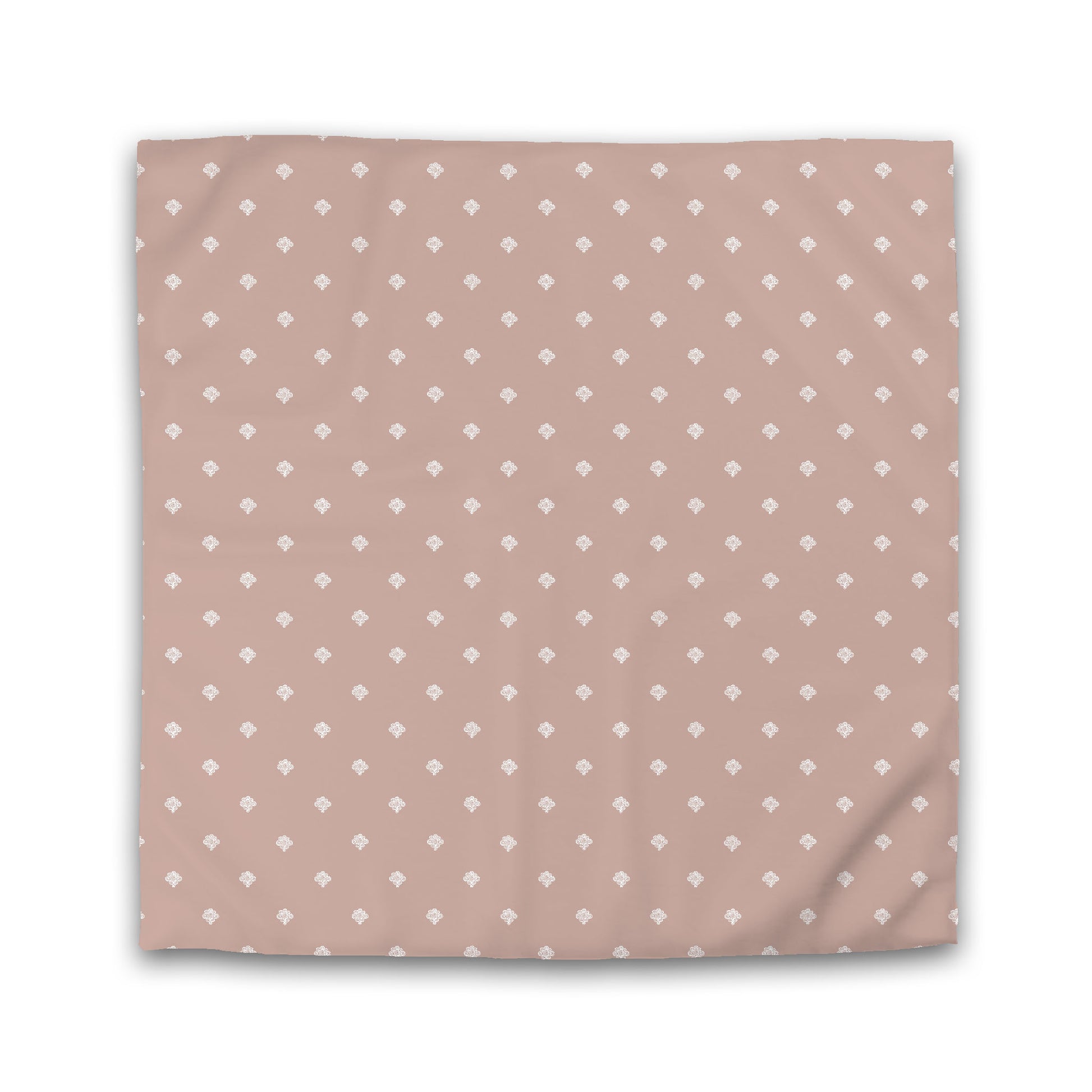 Salmon Microfiber Duvet Cover, White Hand-painted Swizzle Motif Print, King (width x length) 104 x 88 inches / 264 x 224 cm