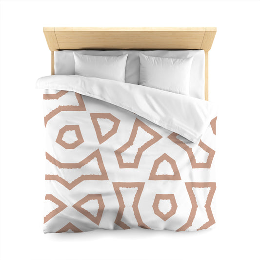 White Microfiber Duvet Cover, Bold Salmon Graphic, Queen (width x length) 88 x 88 inches / 224 x 224 cm