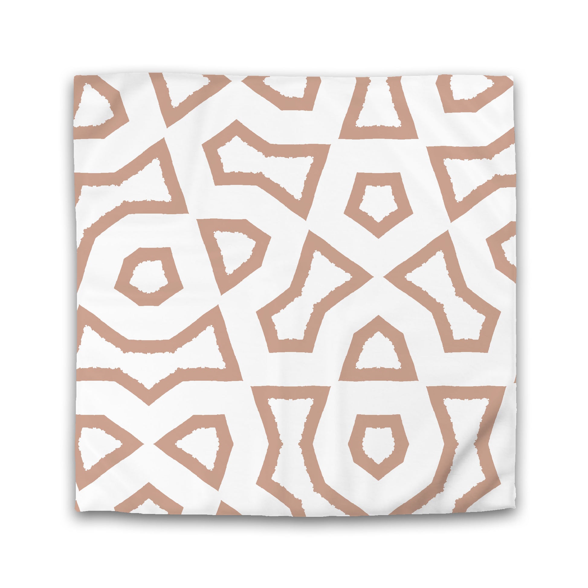 Off-white Cotton Sateen Duvet Cover, Bold Salmon Graphic, King (width x length) 106 x 92 inches / 269 x  234 cm