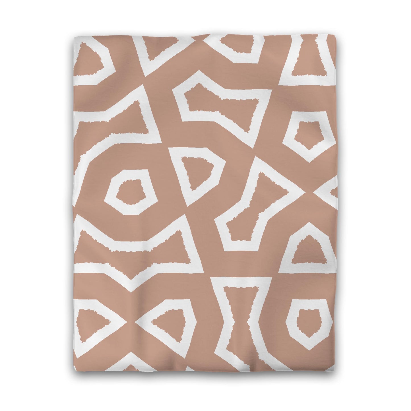 Salmon Cotton Sateen Duvet Cover, Bold Off-white Graphic, Twin (width x length) 70 x 90 inches / 178 x 229 cm