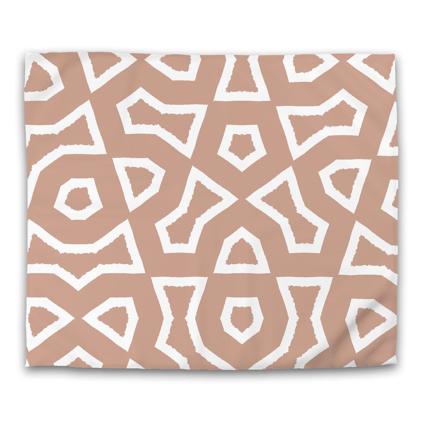 Salmon Cotton Sateen Duvet Cover, Bold Off-white Graphic | CSDU-1139-392