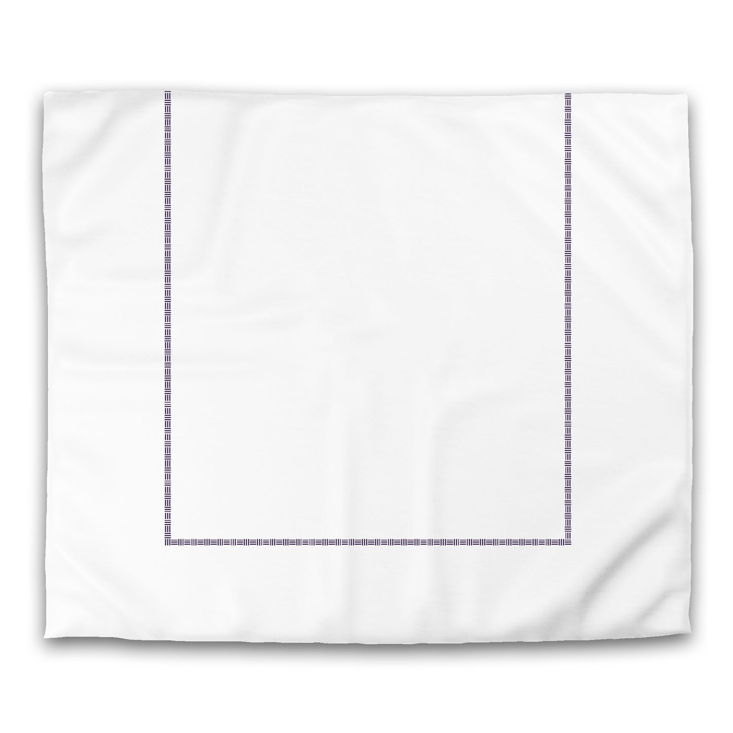 Off-white Cotton Sateen Duvet Cover, Purple Single Weave Motif Print, Classic Border | CSDU-1143-141