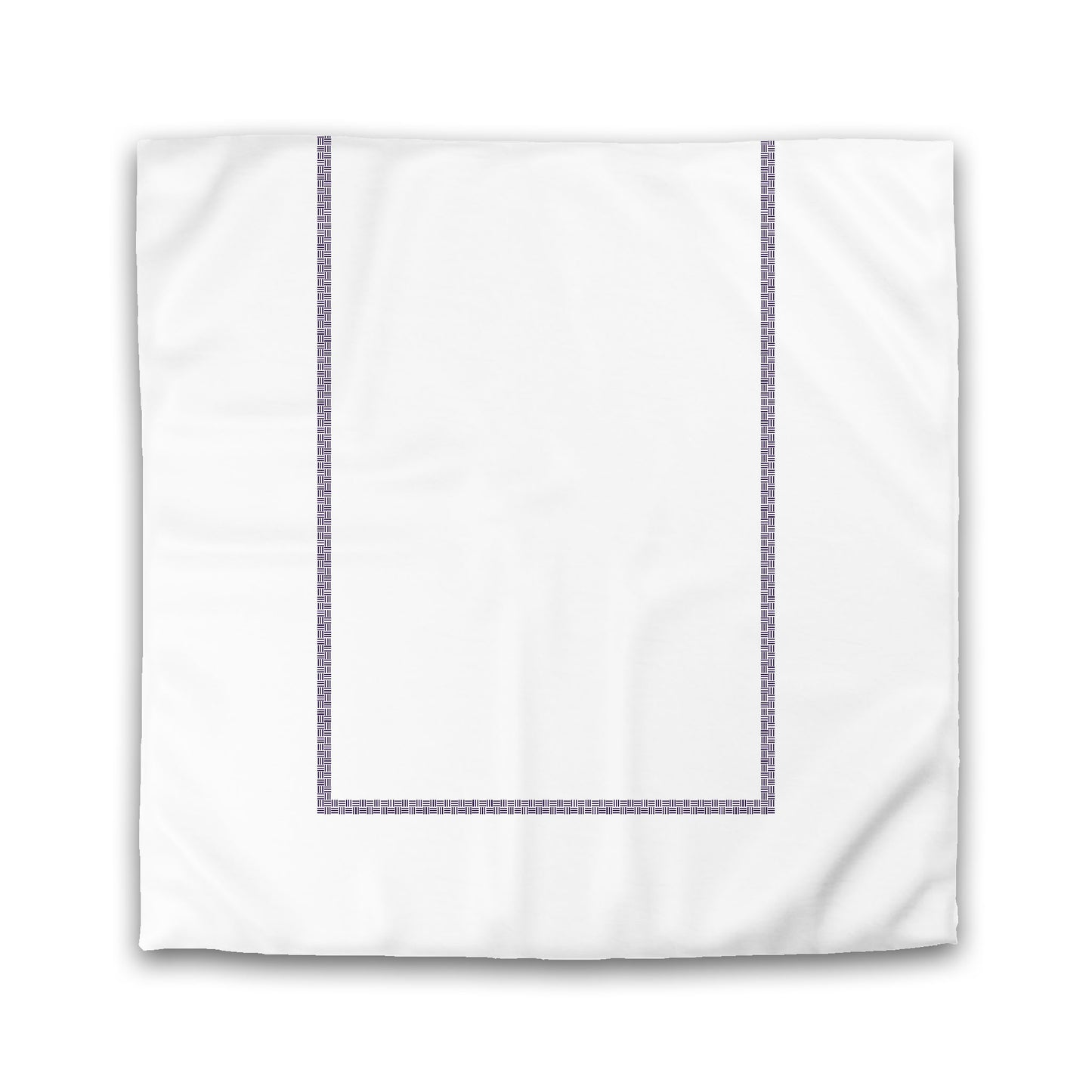 White Microfiber Duvet Cover, Purple Double Weave Motif Print, Classic Border, King (width x length) 104 x 88 inches / 264 x 224 cm