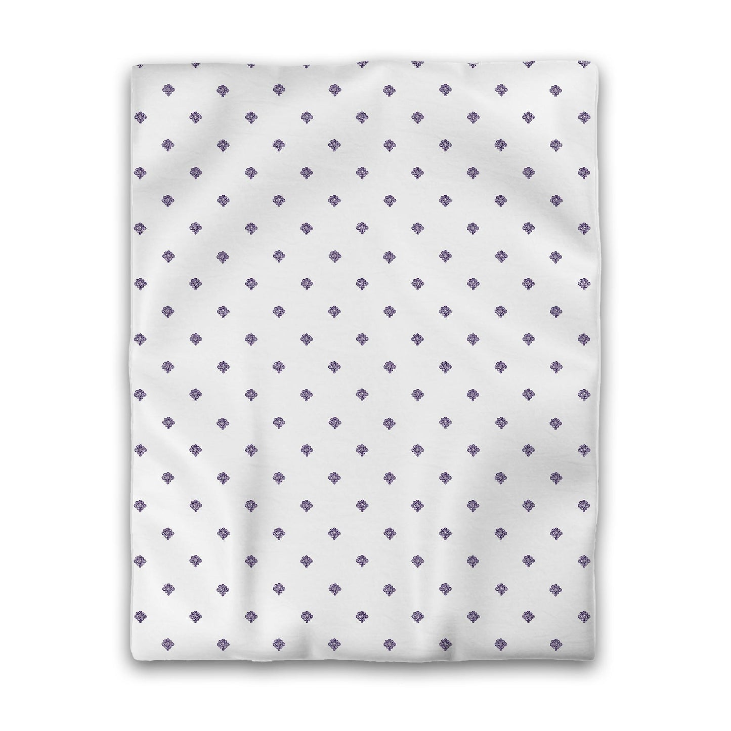 White Microfiber Duvet Cover, Purple Hand-painted Swizzle Motif Print, Twin (width x length) 68 x 88 inches / 173 x 224 cm