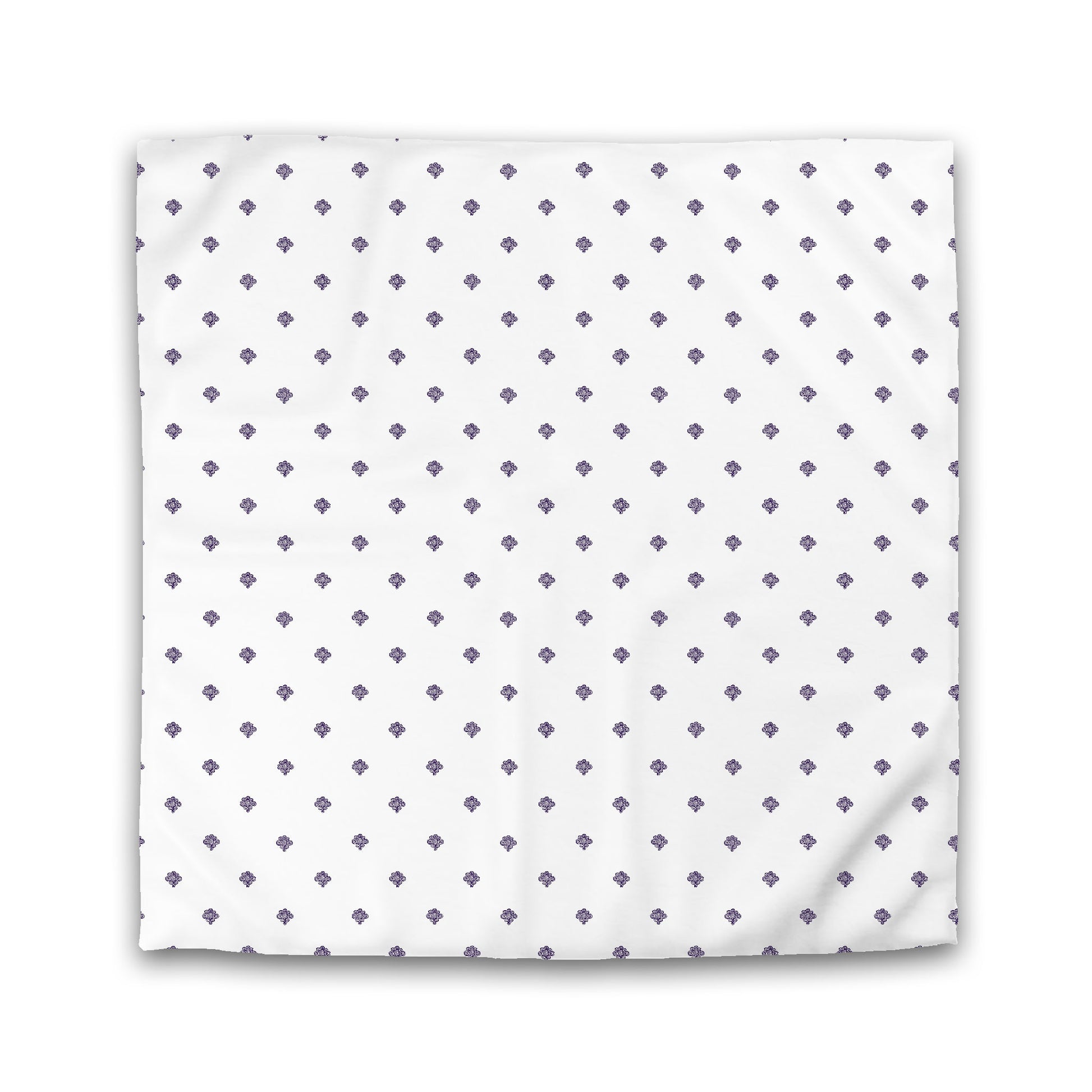 White Microfiber Duvet Cover, Purple Hand-painted Swizzle Motif Print, King (width x length) 104 x 88 inches / 264 x 224 cm