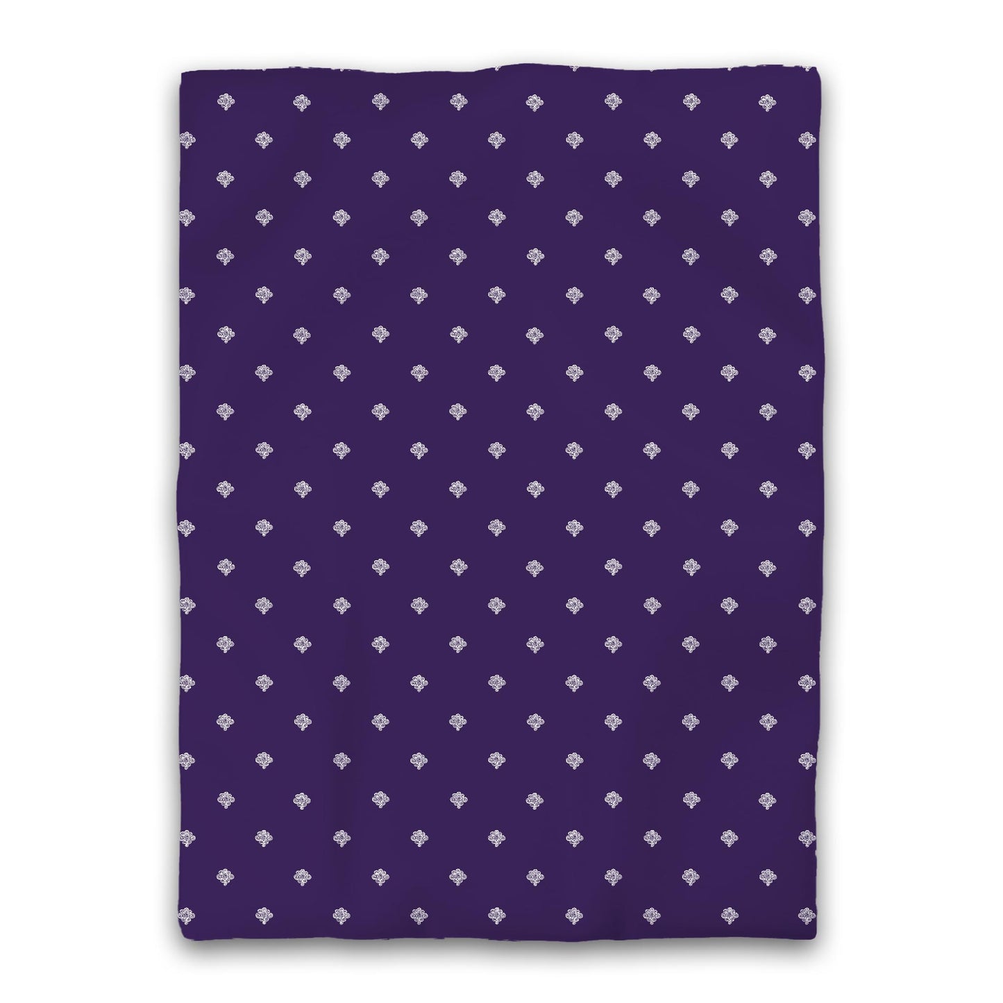 Purple Microfiber Duvet Cover, White Hand-painted Swizzle Motif Print, Twin XL (width x length) 68 x 92 inches /  173 x 234 cm