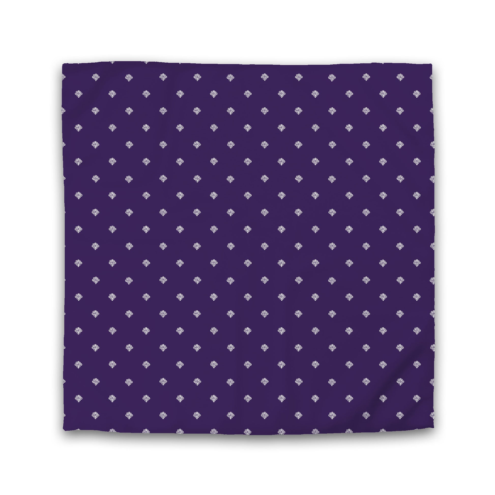 Purple Microfiber Duvet Cover, White Hand-painted Swizzle Motif Print, King (width x length) 104 x 88 inches / 264 x 224 cm