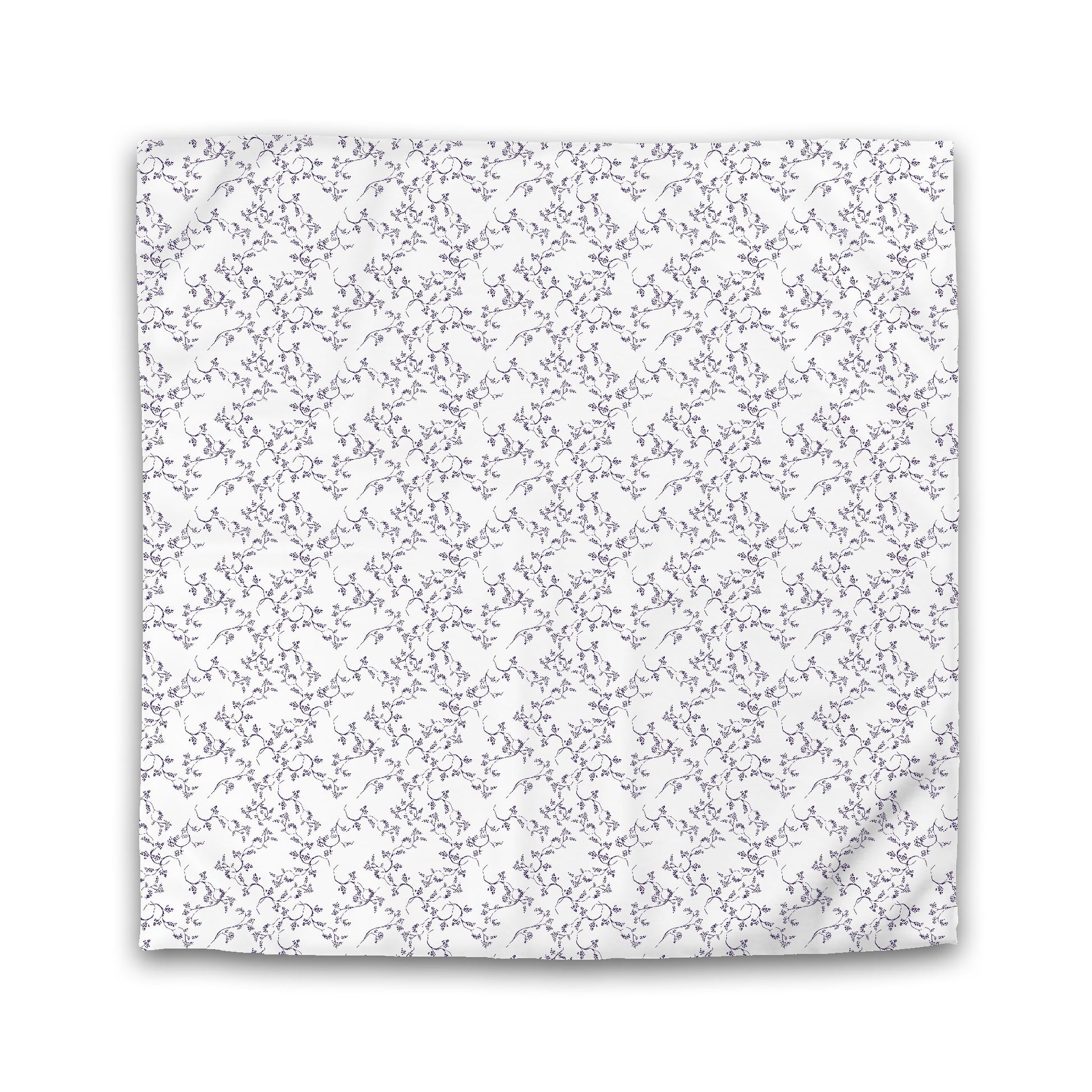 White Microfiber Duvet Cover, Purple Hand-painted Vine Print, King (width x length) 104 x 88 inches / 264 x 224 cm