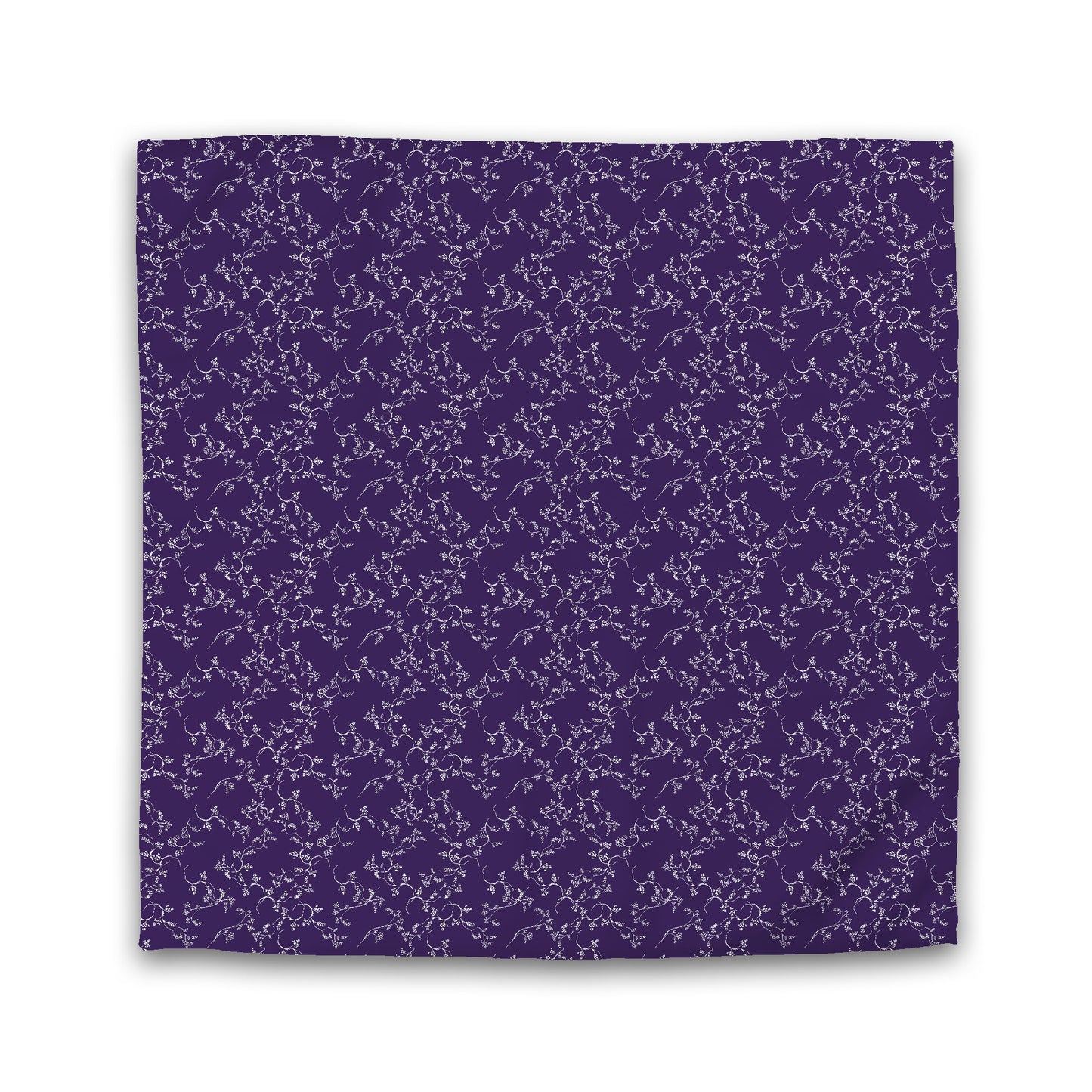 Purple Microfiber Duvet Cover, White Hand-painted Vine Print, King (width x length) 104 x 88 inches / 264 x 224 cm