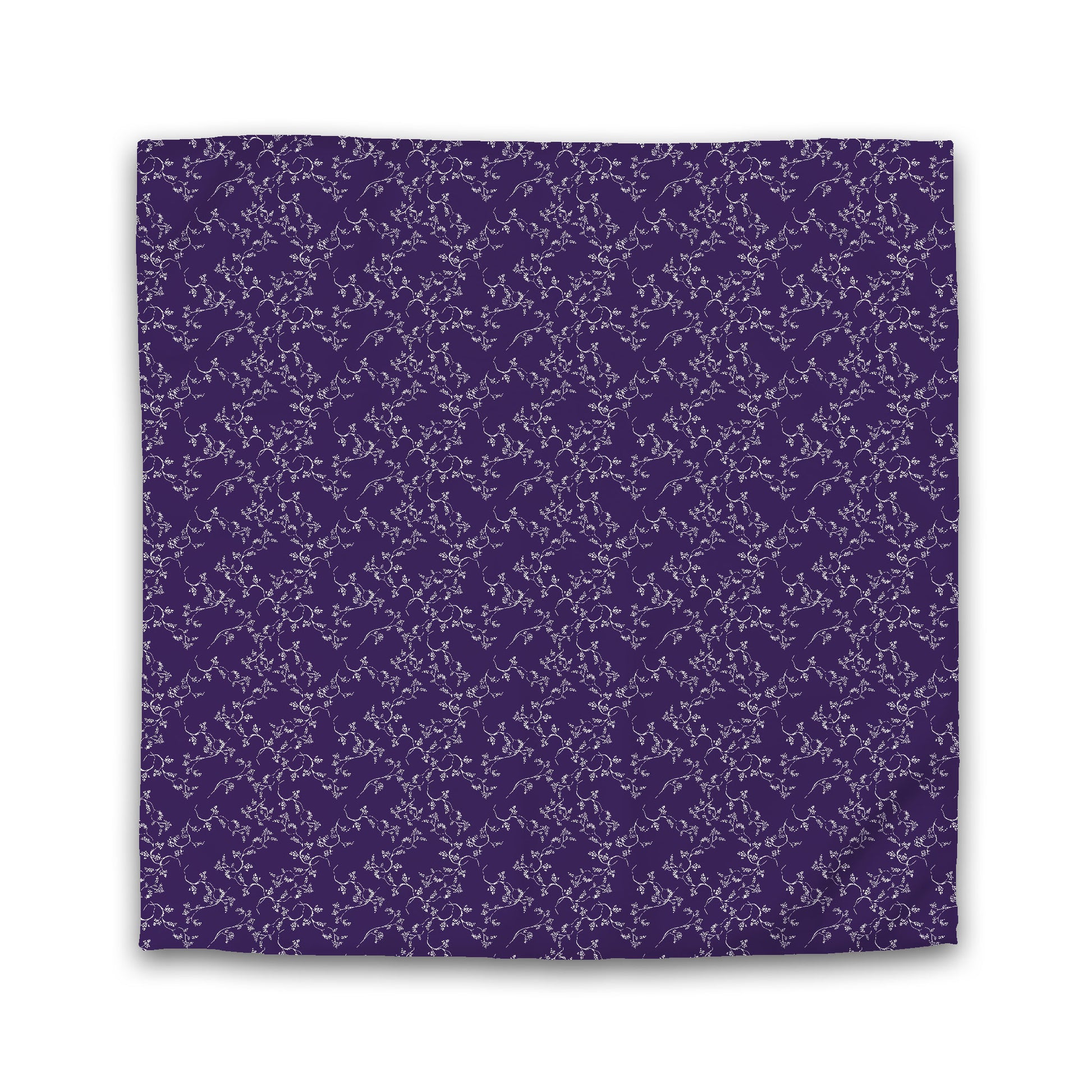 Purple Microfiber Duvet Cover, White Hand-painted Vine Print, King (width x length) 104 x 88 inches / 264 x 224 cm