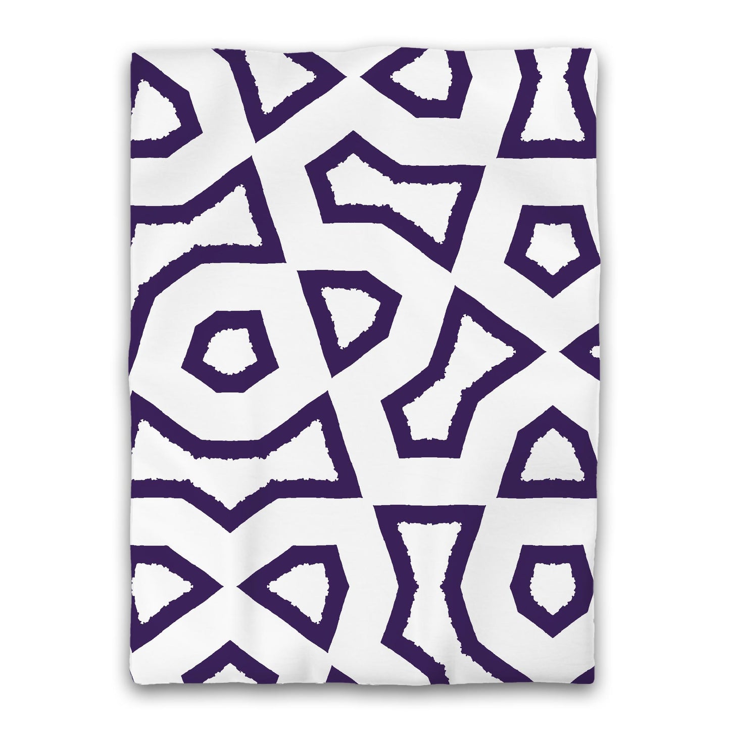 White Microfiber Duvet Cover, Bold Purple Graphic, Twin XL (width x length) 68 x 92 inches /  173 x 234 cm