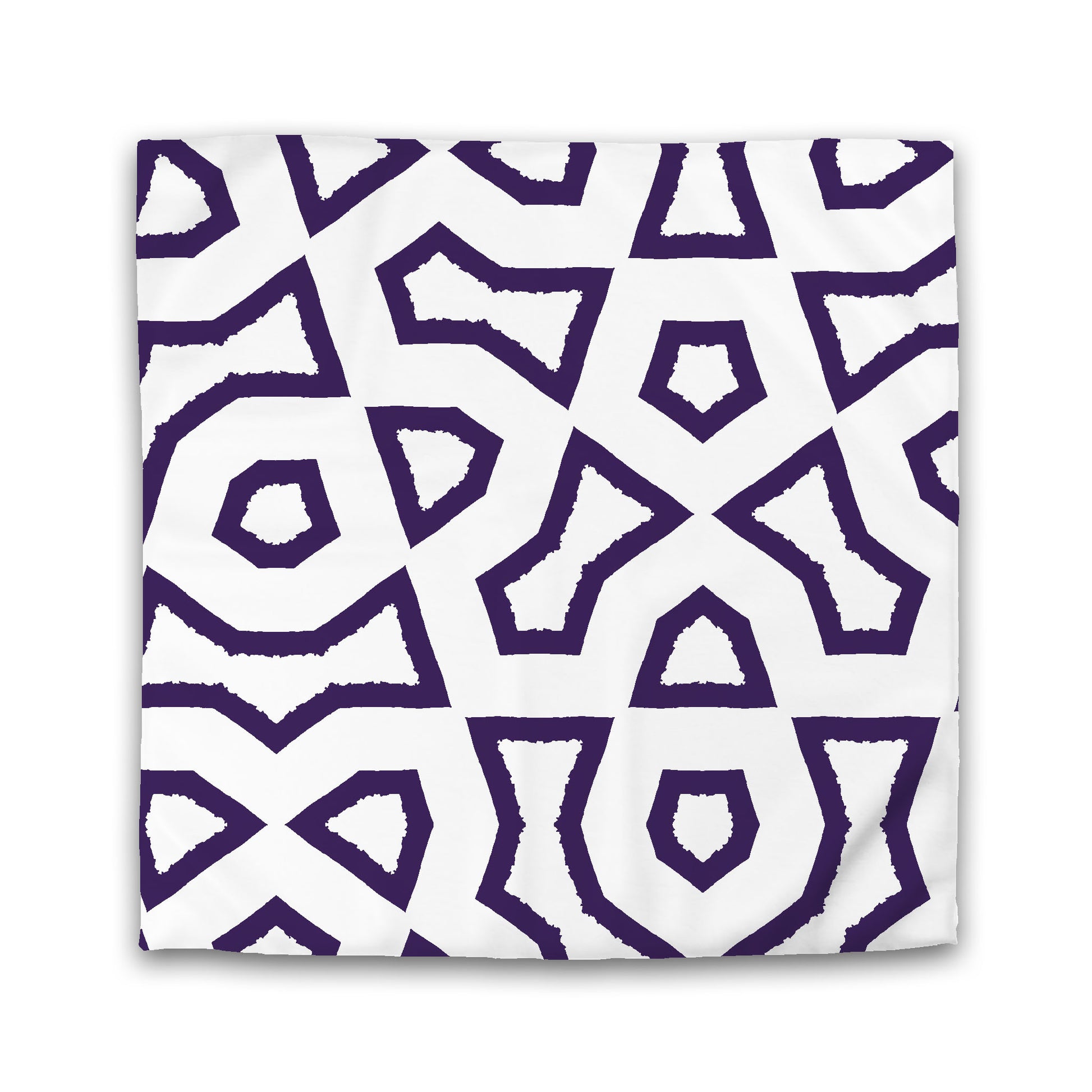 White Microfiber Duvet Cover, Bold Purple Graphic, King (width x length) 104 x 88 inches / 264 x 224 cm