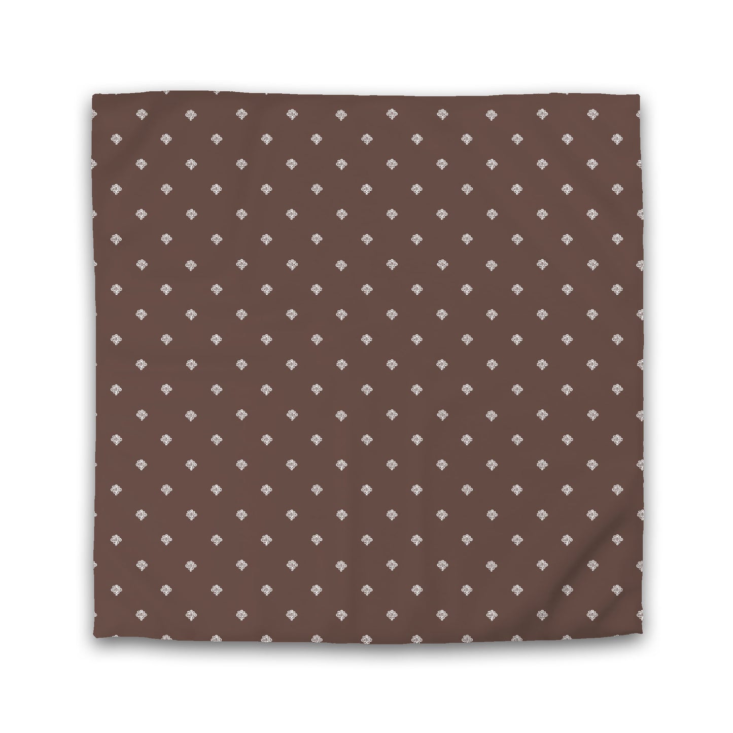 Brown Microfiber Duvet Cover, White Hand-painted Swizzle Motif Print, King (width x length) 104 x 88 inches / 264 x 224 cm