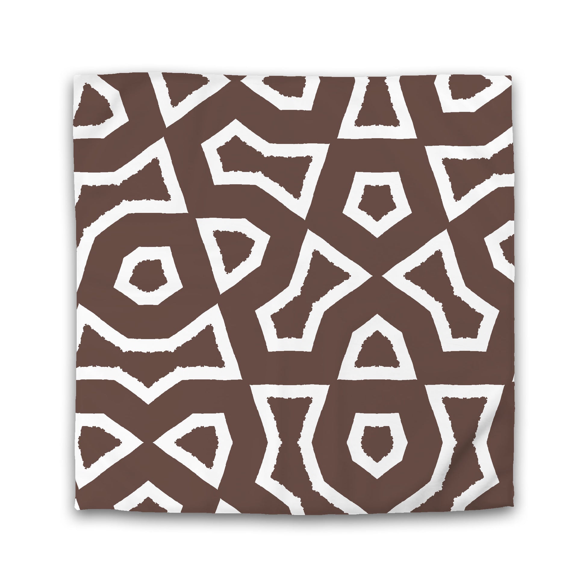 Brown Microfiber Duvet Cover, Bold White Graphic, King (width x length) 104 x 88 inches / 264 x 224 cm