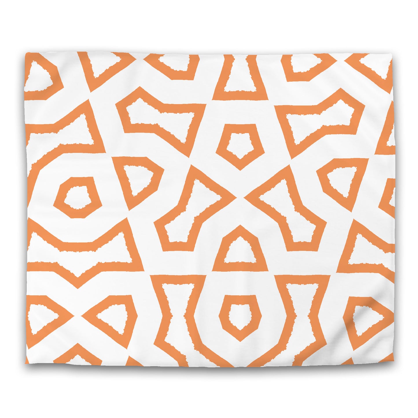 White Microfiber Duvet Cover, Bold Orange Graphic | MFDU-1181-391