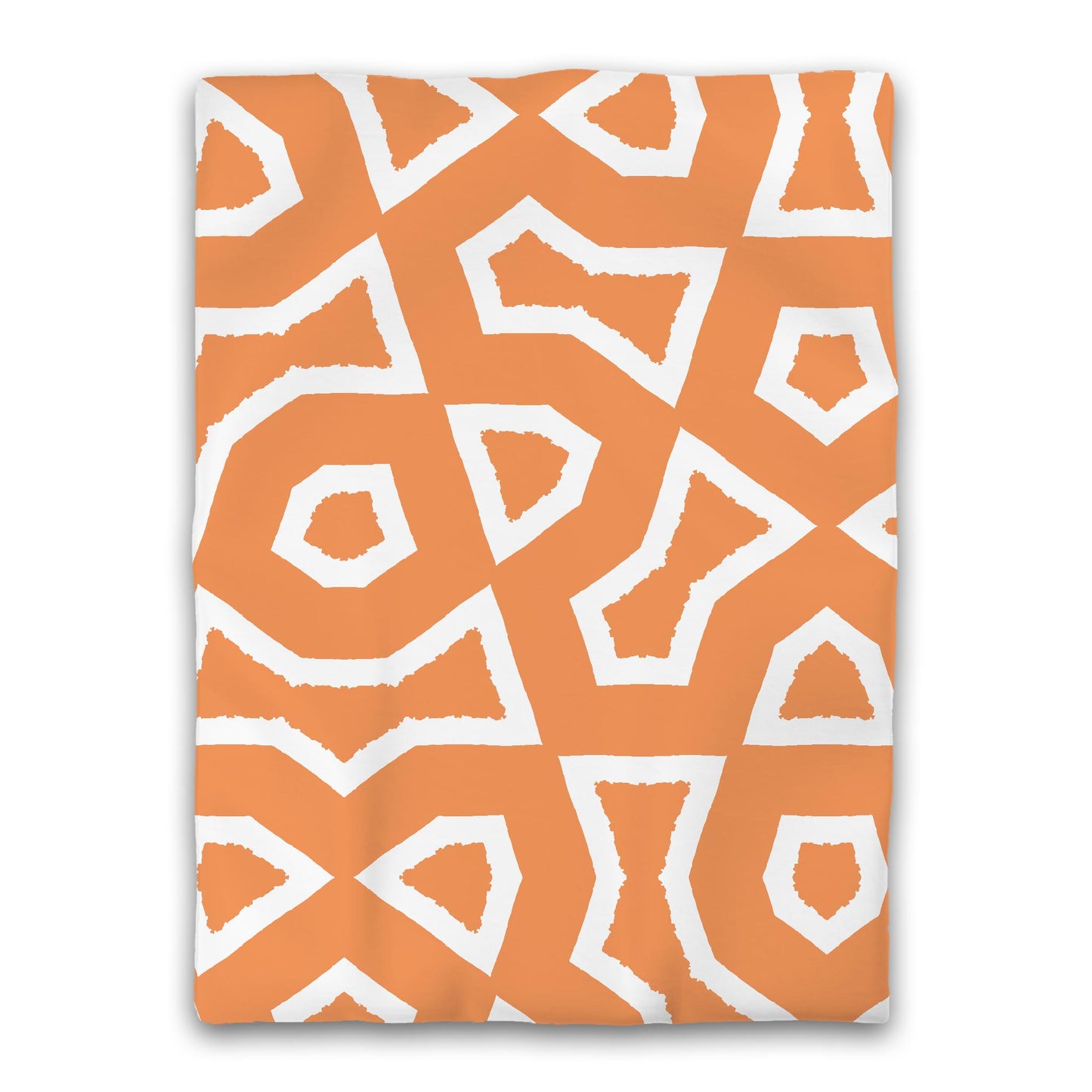 Orange Microfiber Duvet Cover, Bold White Graphic, Twin XL (width x length) 68 x 92 inches /  173 x 234 cm