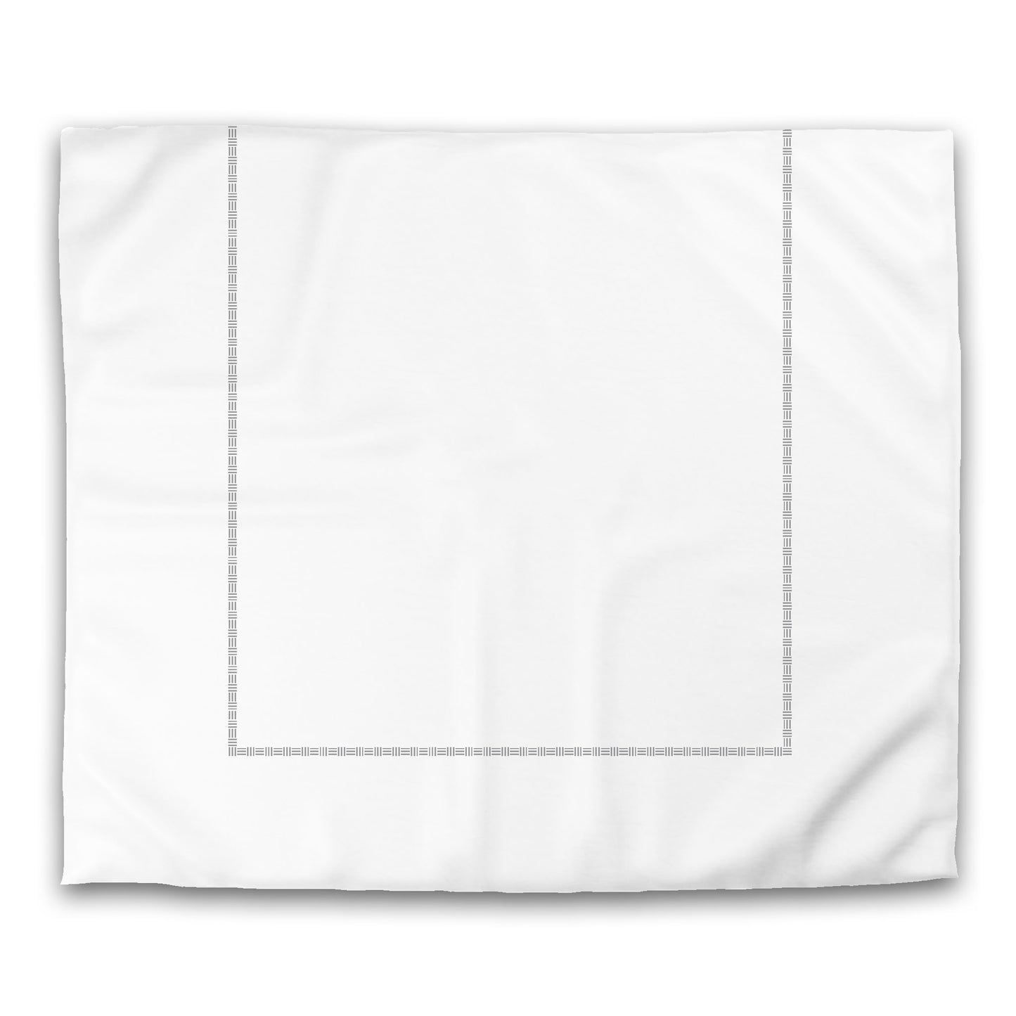 White Microfiber Duvet Cover, Grey Single Weave Motif Print, Classic Border | MFDU-1203-141