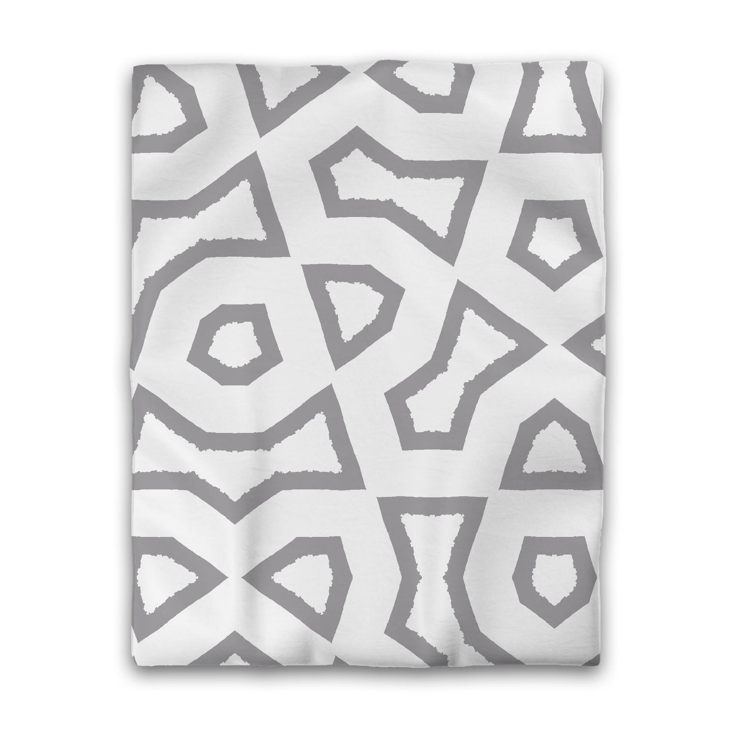 Off-white Cotton Sateen Duvet Cover, Bold Grey Graphic, Twin (width x length) 70 x 90 inches / 178 x 229 cm