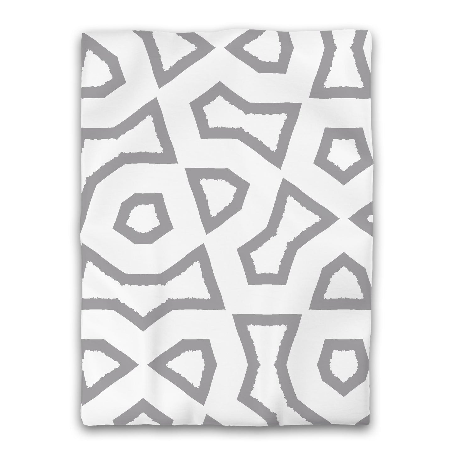 White Microfiber Duvet Cover, Bold Grey Graphic, Twin XL (width x length) 68 x 92 inches /  173 x 234 cm