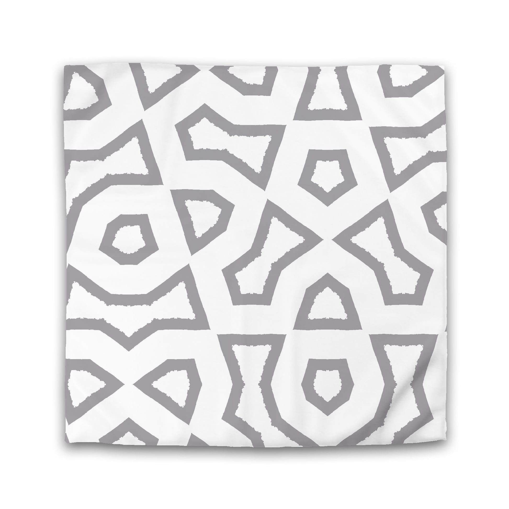 White Microfiber Duvet Cover, Bold Grey Graphic, King (width x length) 104 x 88 inches / 264 x 224 cm