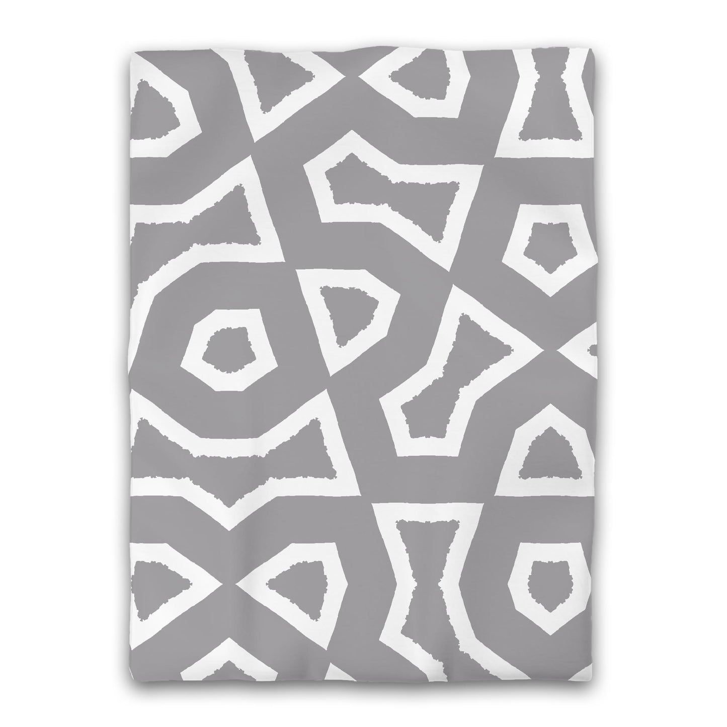 Grey Microfiber Duvet Cover, Bold White Graphic, Twin XL (width x length) 68 x 92 inches /  173 x 234 cm