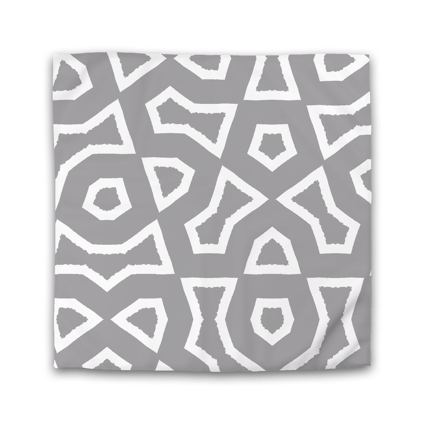 Grey Microfiber Duvet Cover, Bold White Graphic, King (width x length) 104 x 88 inches / 264 x 224 cm