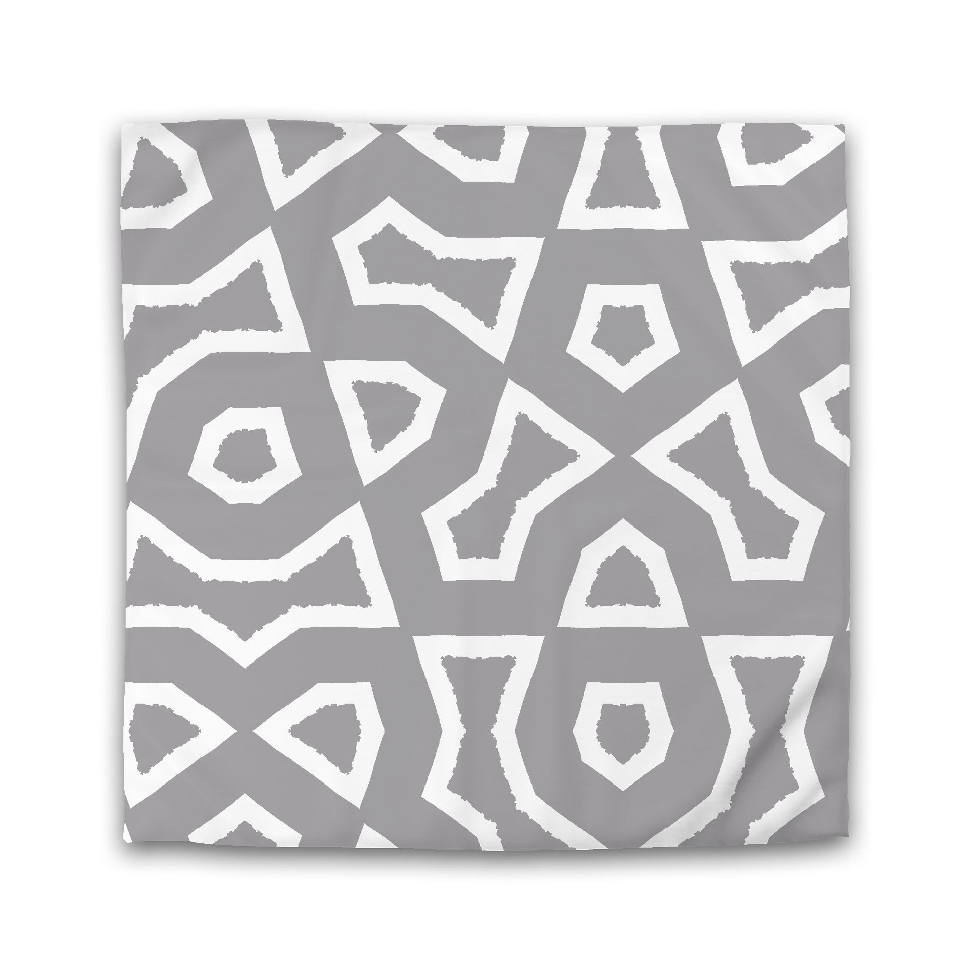 Grey Microfiber Duvet Cover, Bold White Graphic, King (width x length) 104 x 88 inches / 264 x 224 cm