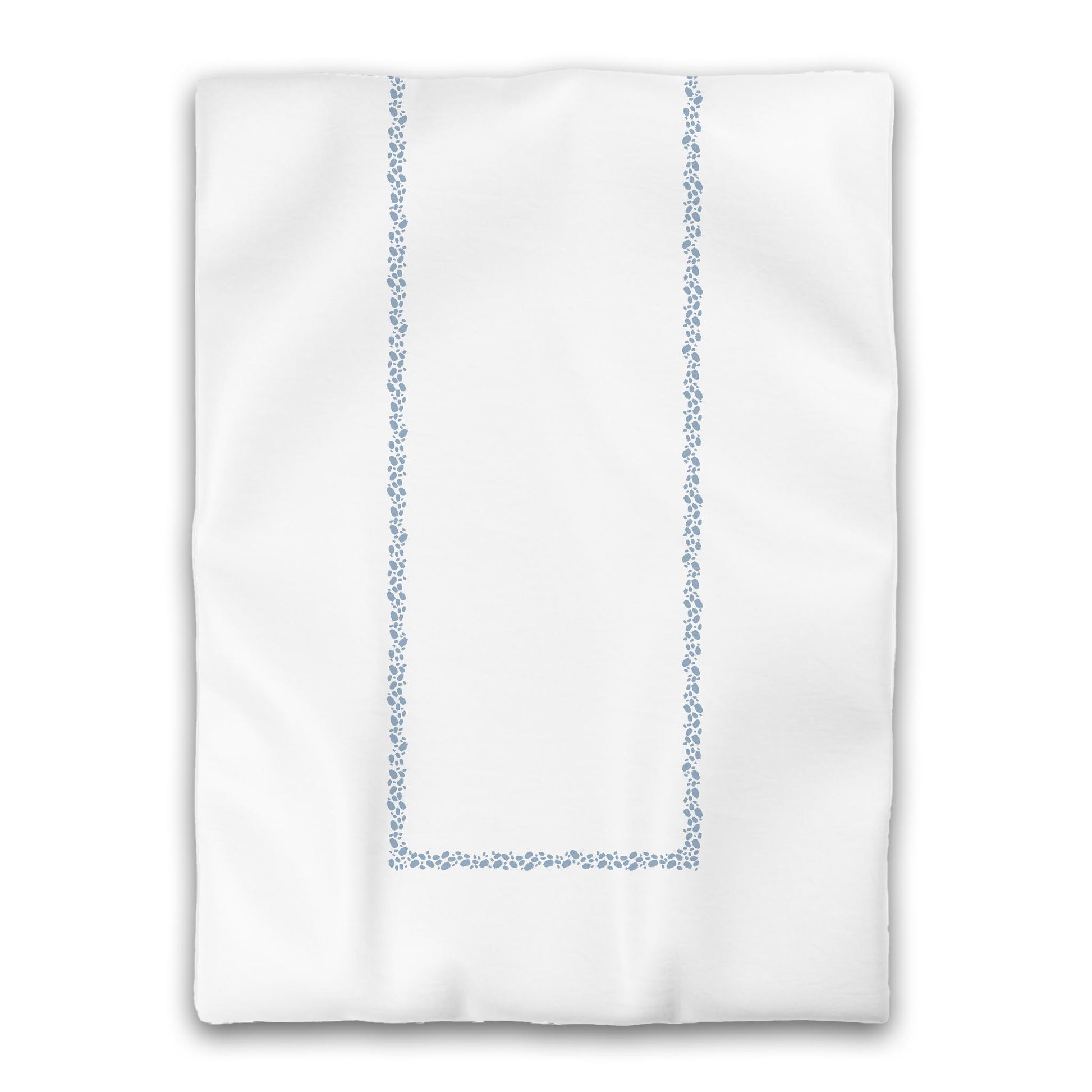 White Microfiber Duvet Cover, Blue Hand-painted Dab Motif Print, Classic Border, Twin XL (width x length) 68 x 92 inches /  173 x 234 cm