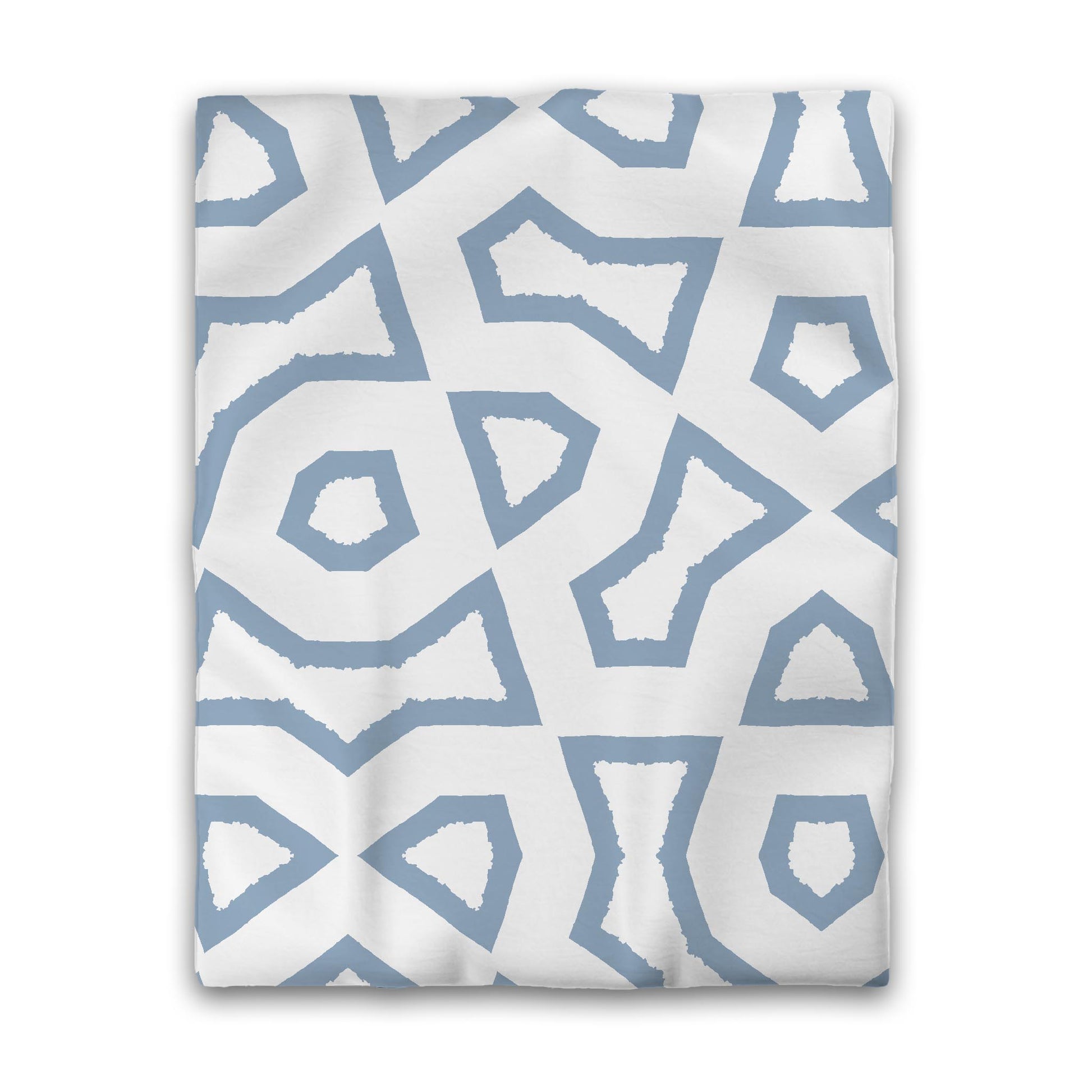 White Microfiber Duvet Cover, Bold Blue Graphic, Twin (width x length) 68 x 88 inches / 173 x 224 cm