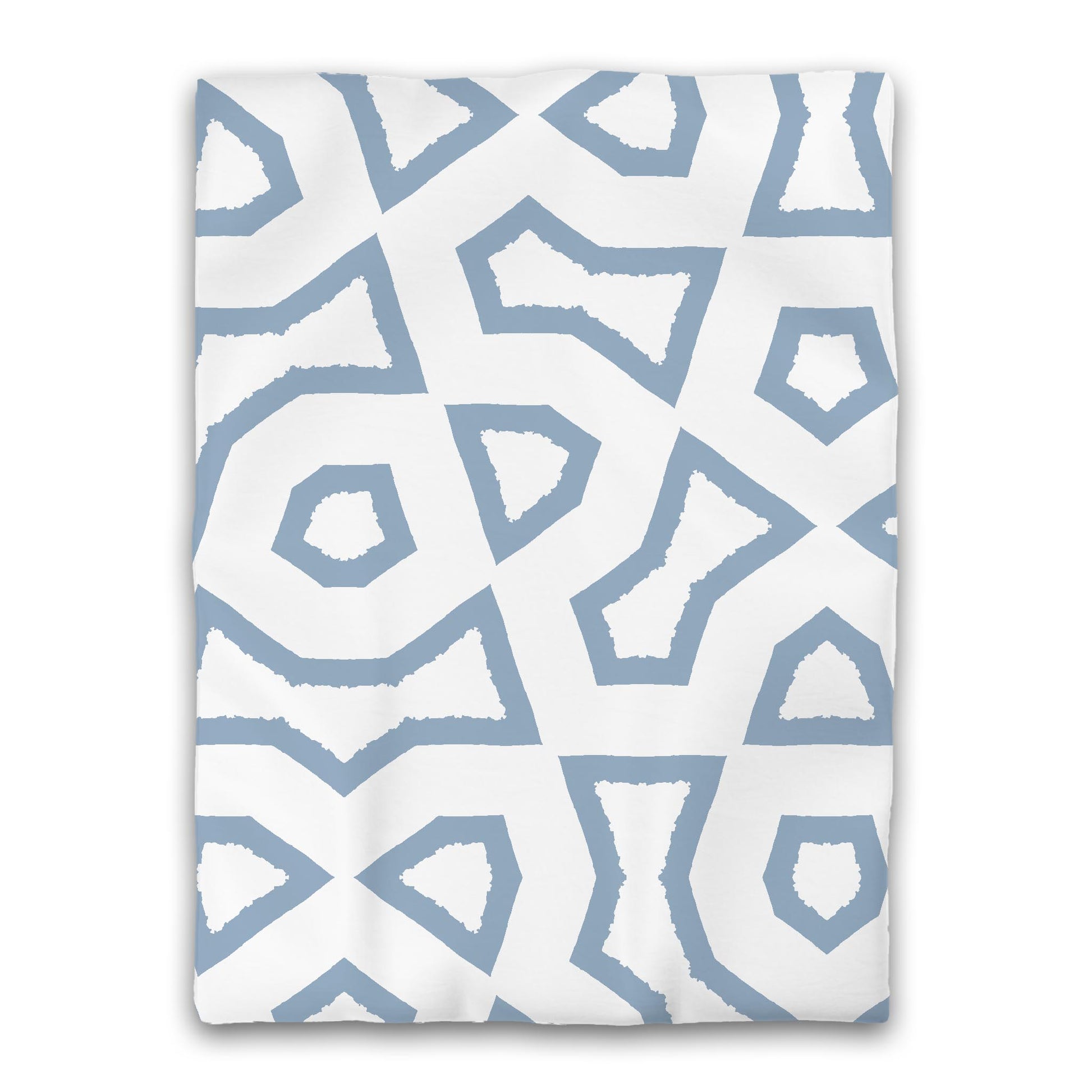 White Microfiber Duvet Cover, Bold Blue Graphic, Twin XL (width x length) 68 x 92 inches /  173 x 234 cm