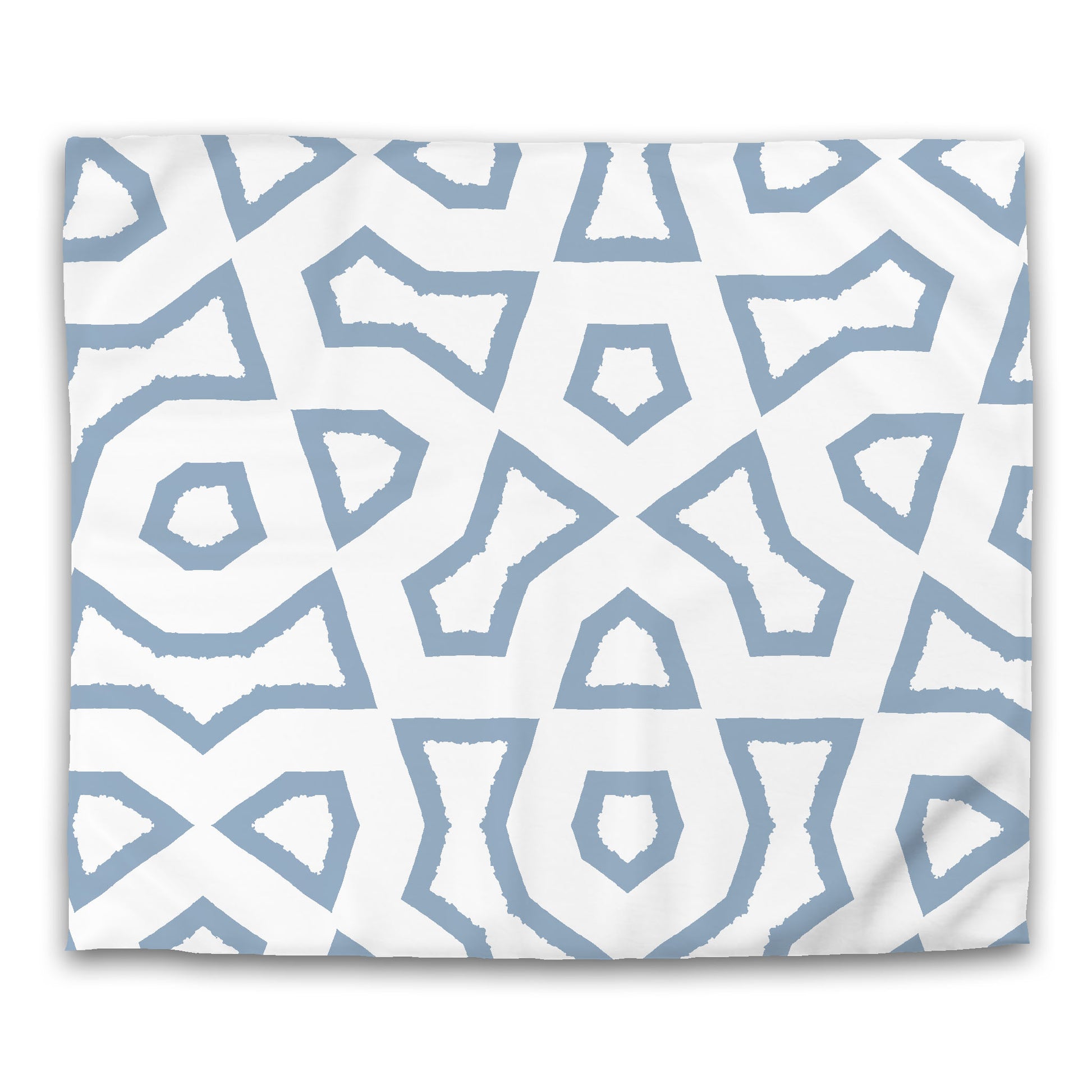 White Microfiber Duvet Cover, Bold Blue Graphic, King (width x length) 104 x 88 inches / 264 x 224 cm