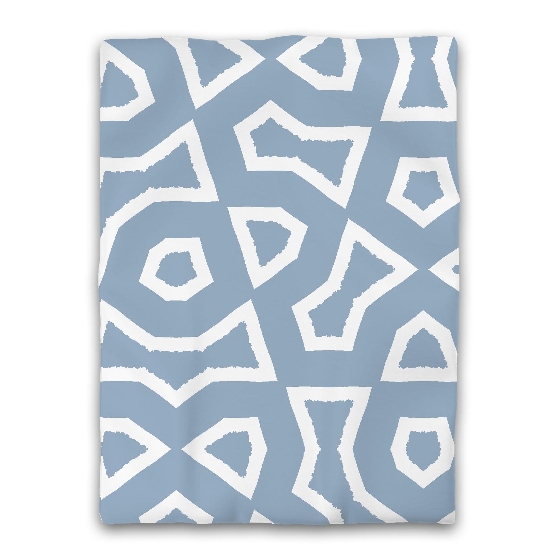 Blue Microfiber Duvet Cover, Bold White Graphic, Twin XL (width x length) 68 x 92 inches /  173 x 234 cm