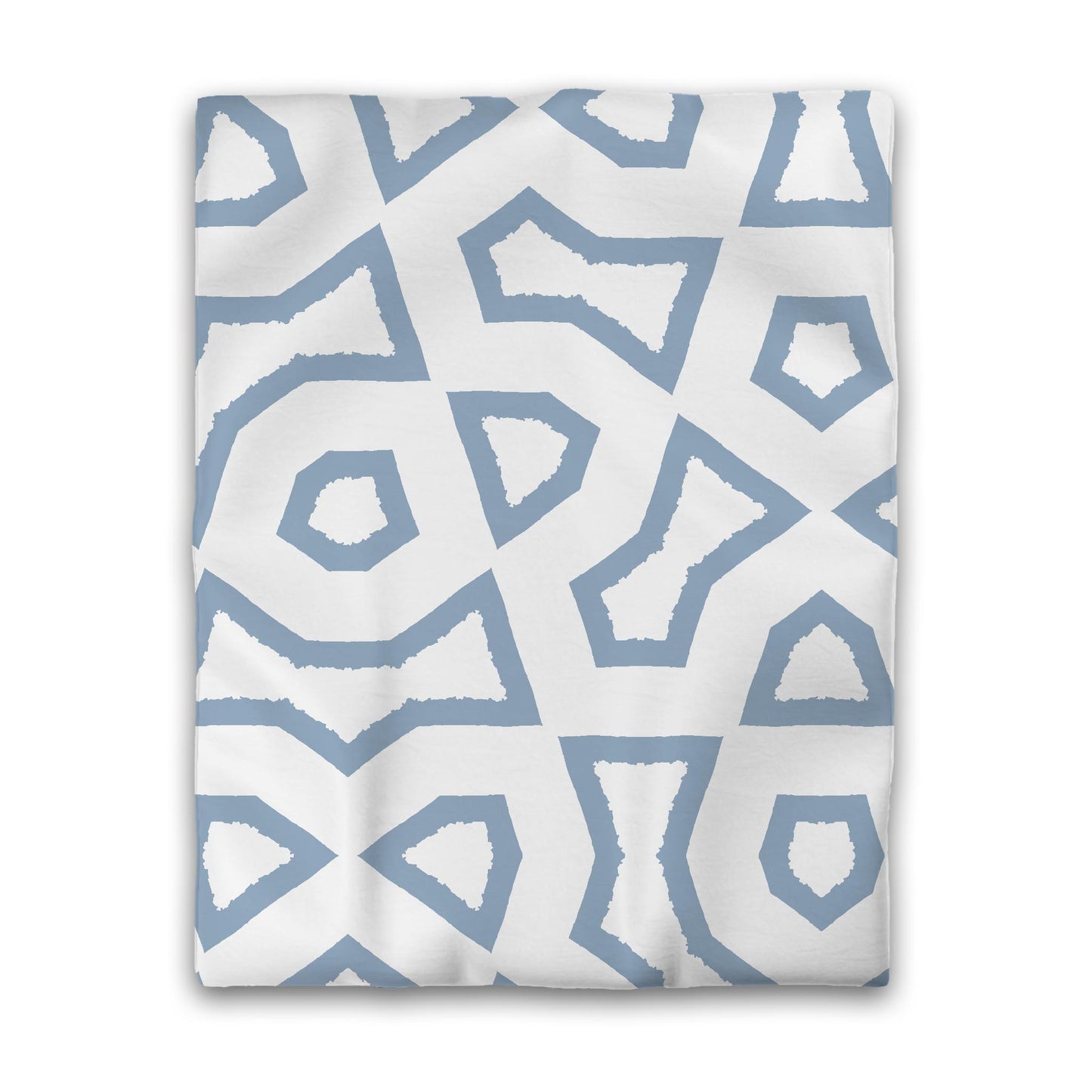 Off-white Cotton Sateen Duvet Cover, Bold Blue Graphic, Twin (width x length) 70 x 90 inches / 178 x 229 cm