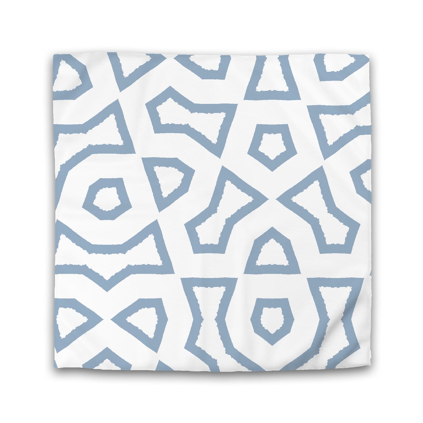 Off-white Cotton Sateen Duvet Cover, Bold Blue Graphic, King (width x length) 106 x 92 inches / 269 x  234 cm