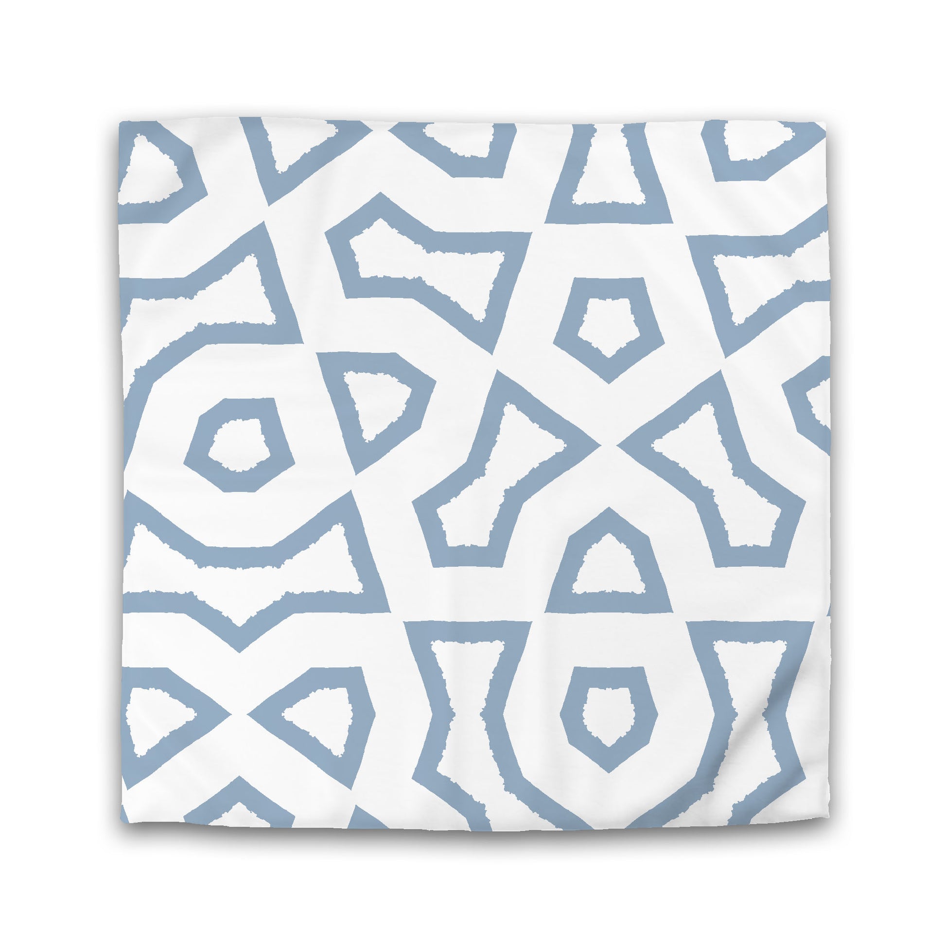 White Microfiber Duvet Cover, Bold Blue Graphic, King (width x length) 104 x 88 inches / 264 x 224 cm
