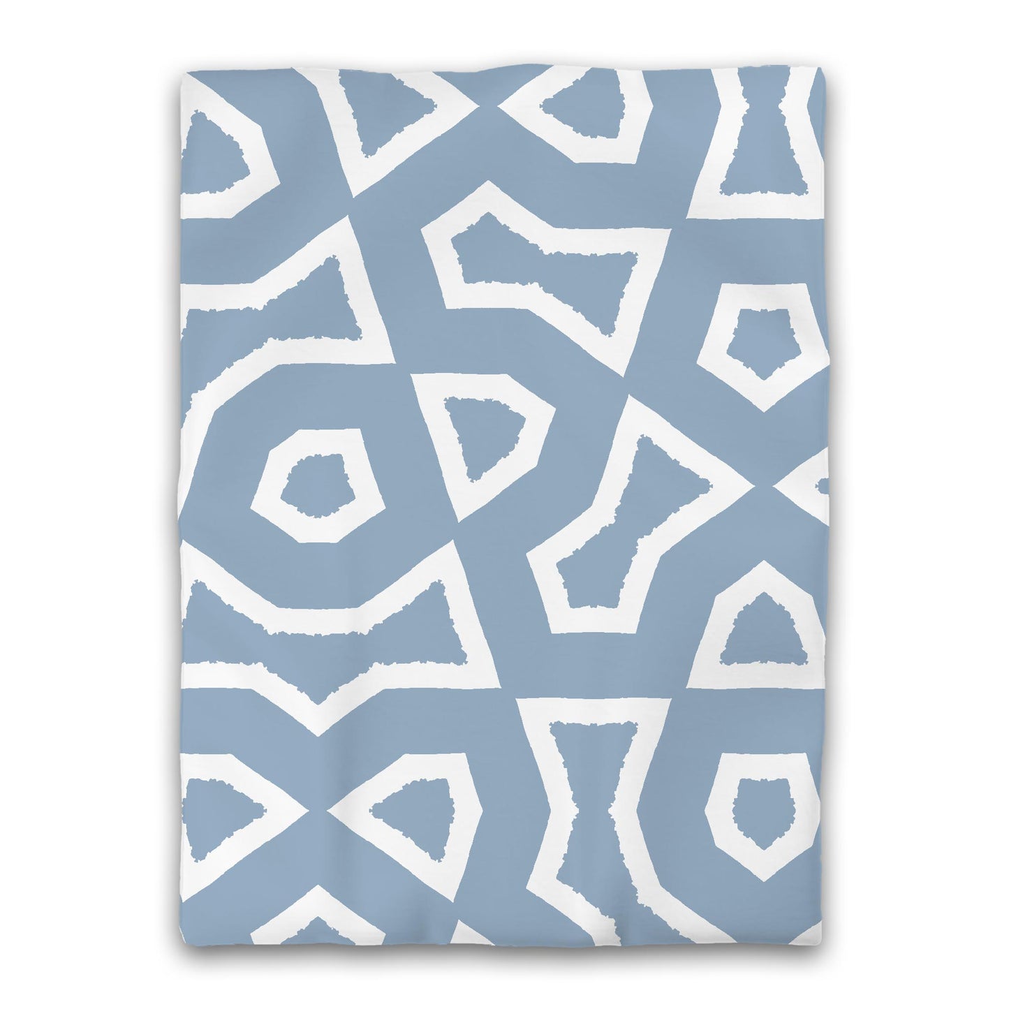 Blue Microfiber Duvet Cover, Bold White Graphic, Twin XL (width x length) 68 x 92 inches /  173 x 234 cm